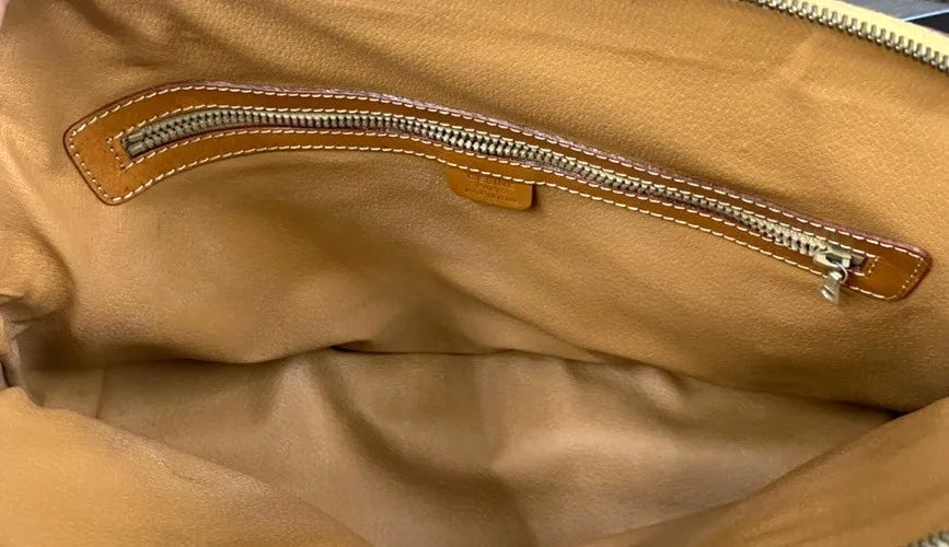 Celine Vintage Macadam Canvas And Leather Brown Canvas Handbag (Pre-Owned)