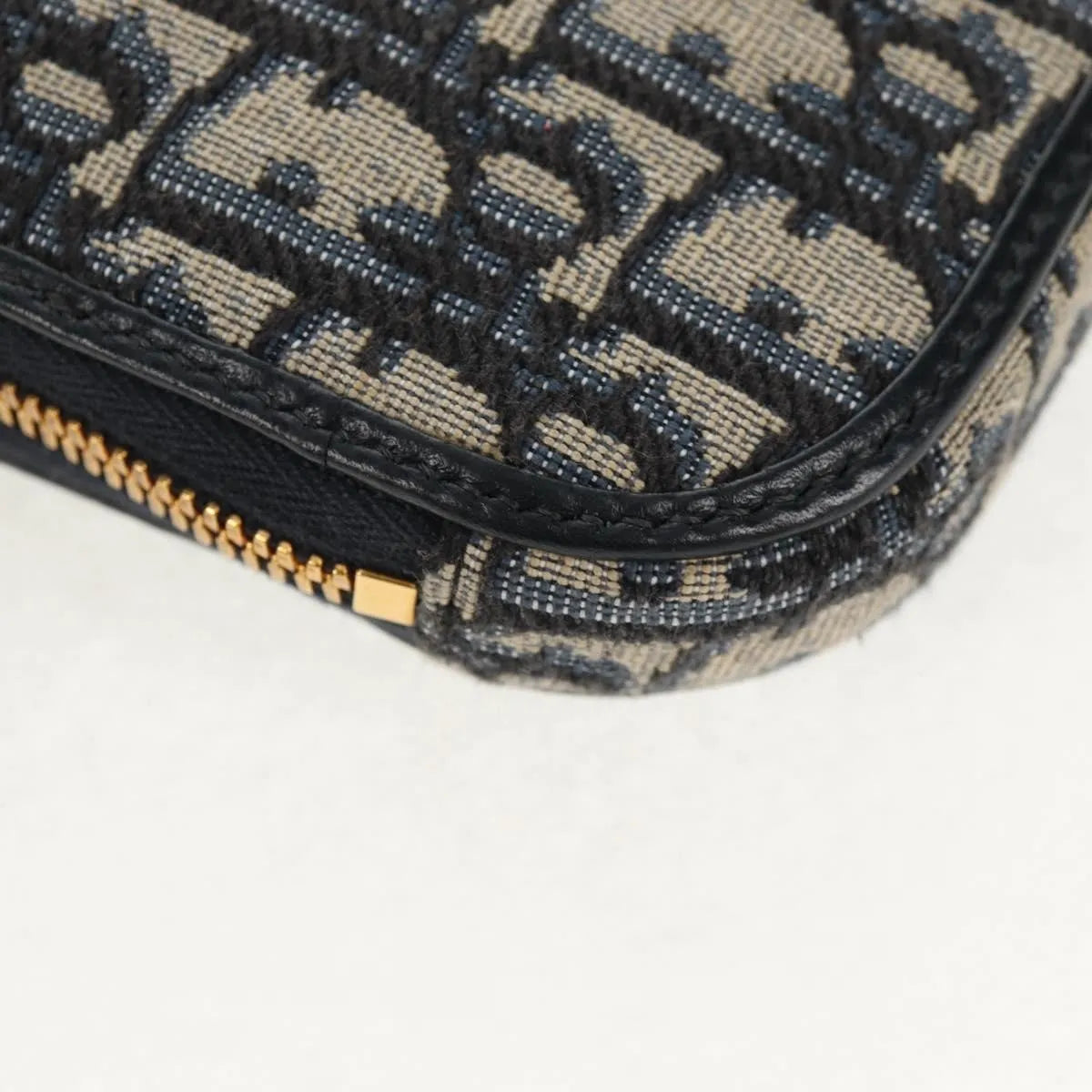 Christian Dior 30 Montaigne Phone Holder On Chain Oblique Canvas Navy Canvas Clutche & Pouche Bag (Pre-Owned)