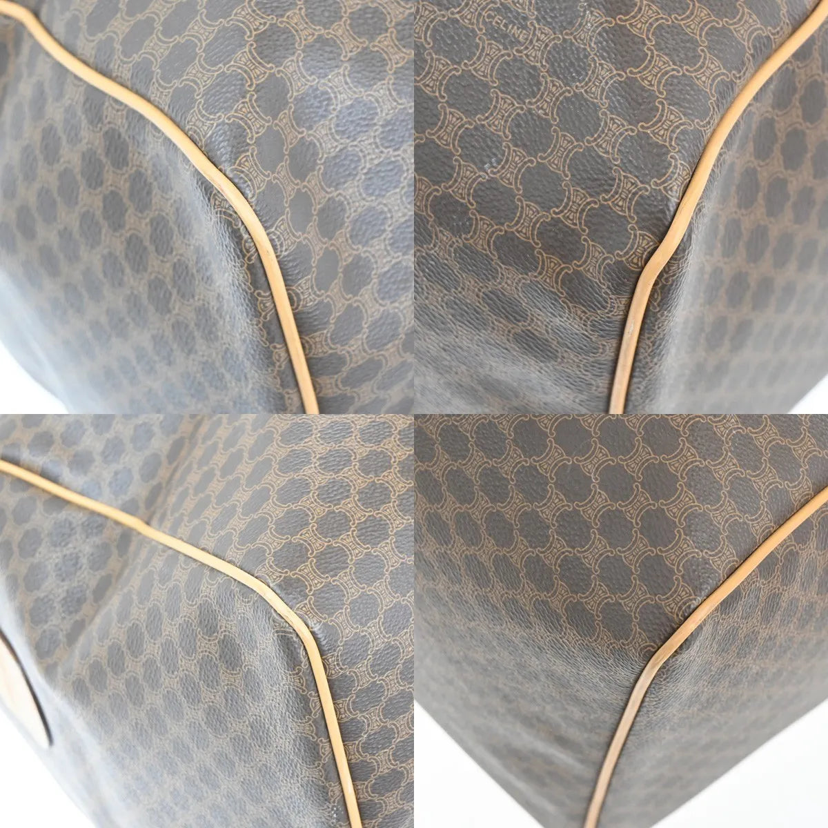 Celine Vintage Duffle Macadam Coated Canvas Brown Pvc Travel Bag Bag (Pre-Owned)
