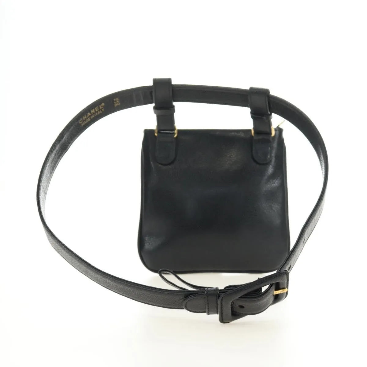 Chanel Vintage Timeless Belt Bag Caviar Black Leather Clutche & Pouche Bag (Pre-Owned)