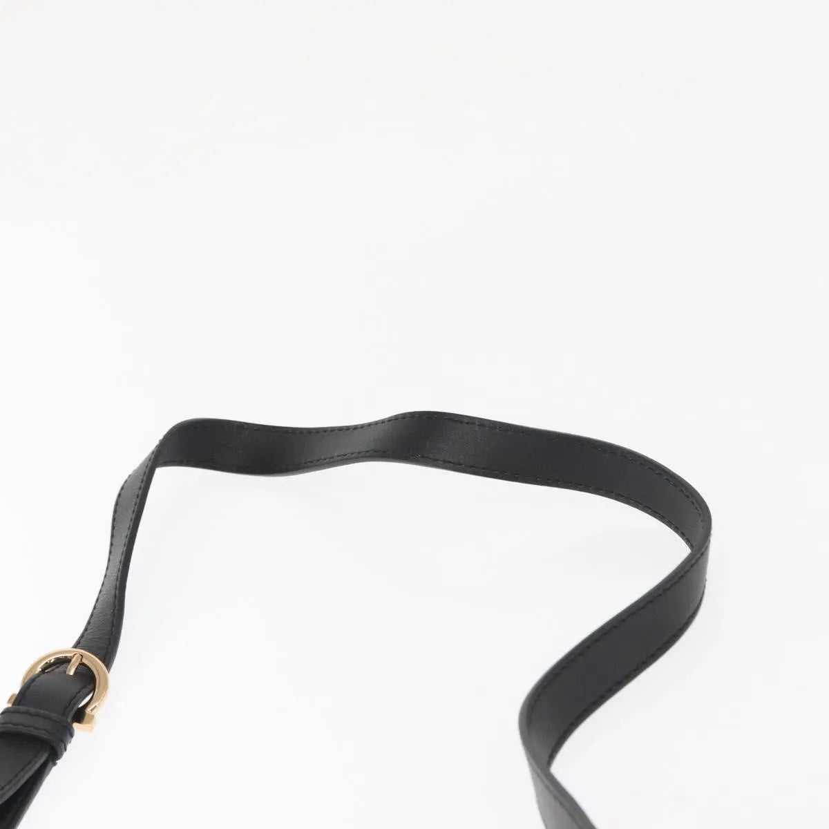 Salvatore Ferragamo Gancini Suede Black Suede Shoulder Bag Bag (Pre-Owned)