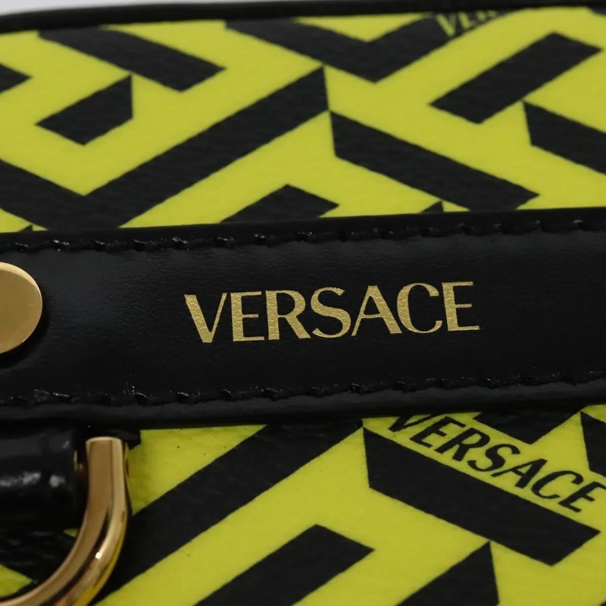 Versace Vintage Clutch Leather Yellow Pvc Clutche & Pouche Bag (Pre-Owned)