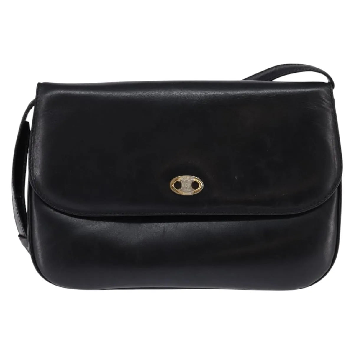 Celine Vintage Leather Black Leather Shoulder Bag Bag (Pre-Owned)