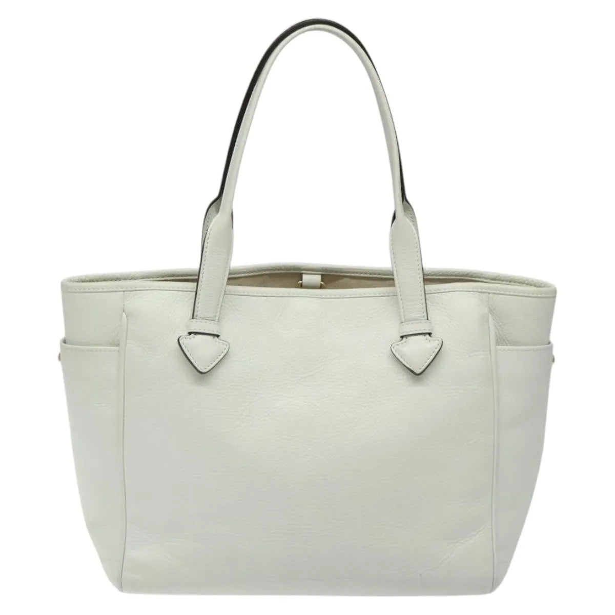 Loewe Heritage Tote Leather White Leather Tote Bag Bag (Pre-Owned)