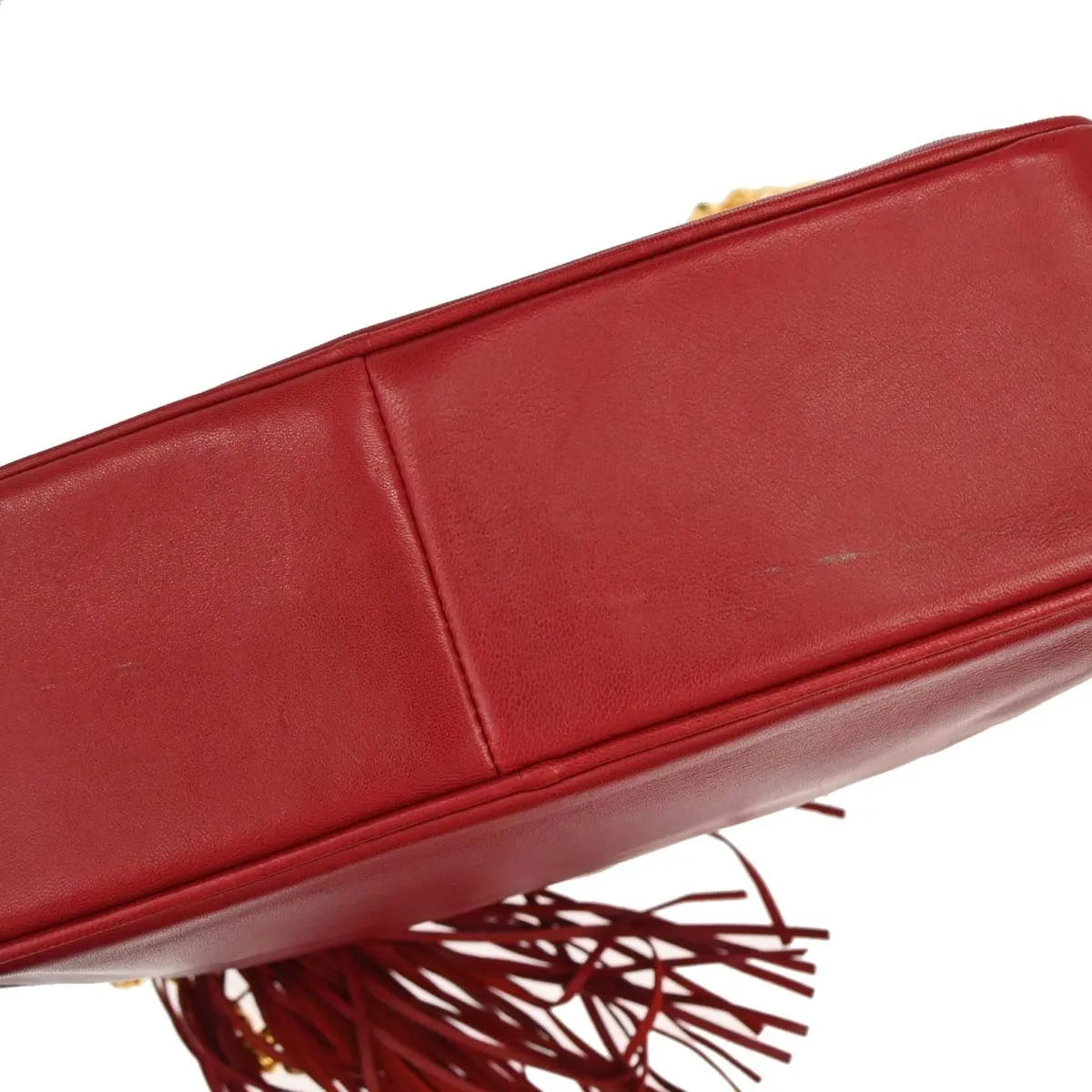 Chanel Vintage Camera Tassel Lambskin Red Leather Shoulder Bag Bag (Pre-Owned)