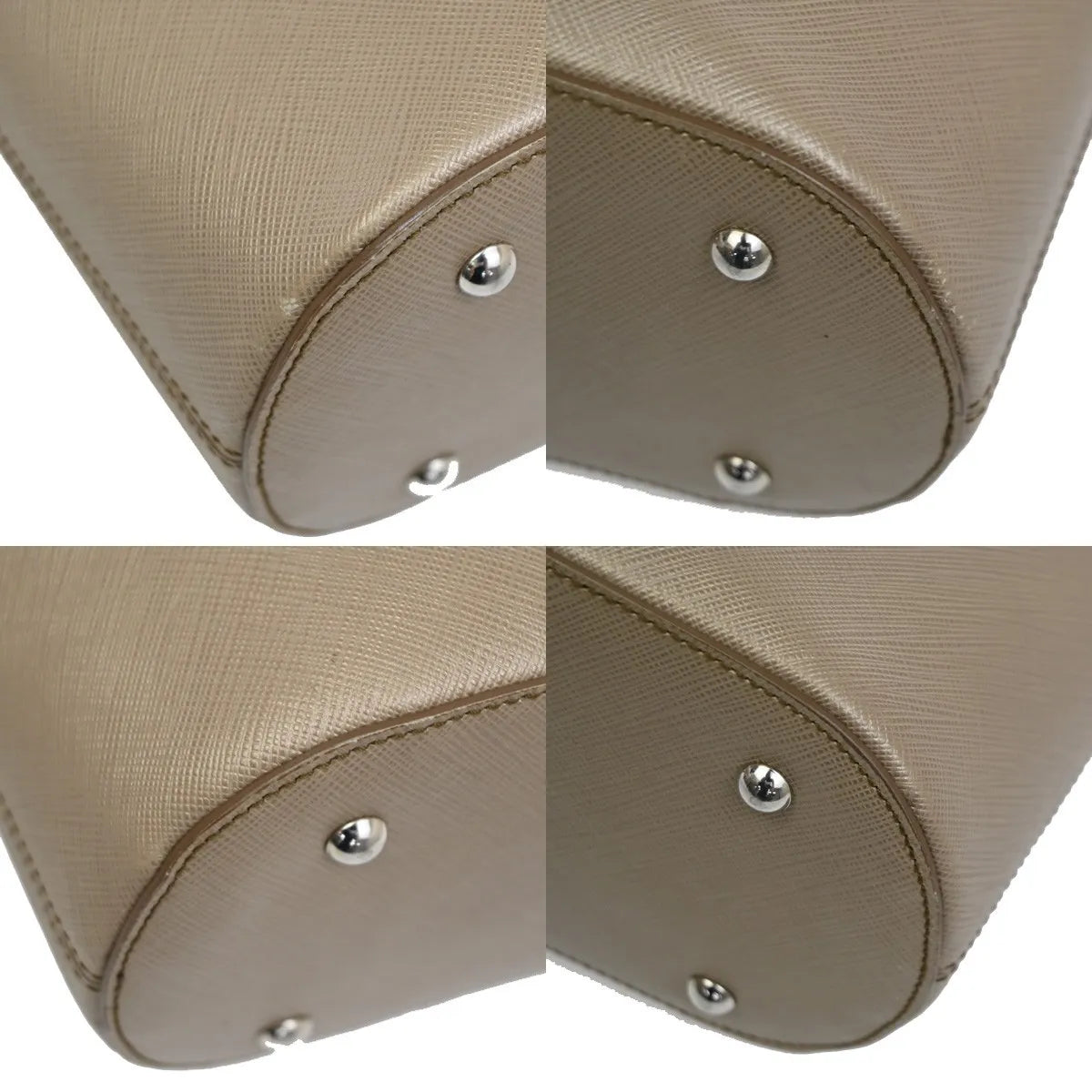 Salvatore Ferragamo Gancini Leather Beige Leather Handbag (Pre-Owned)