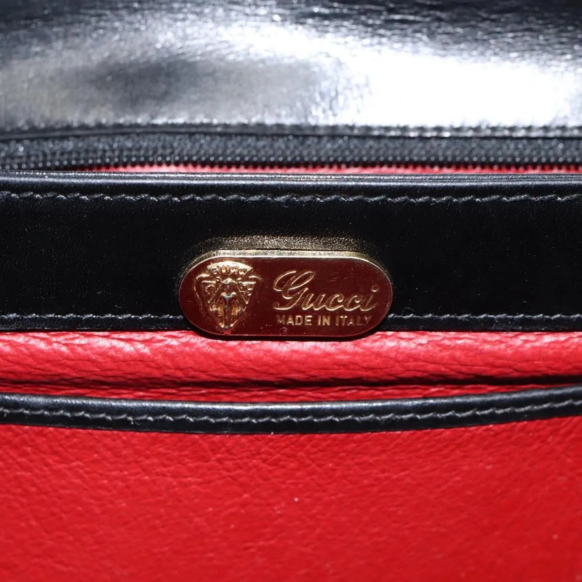 Gucci Vintage Convertible Box Leather Black Leather Handbag (Pre-Owned)