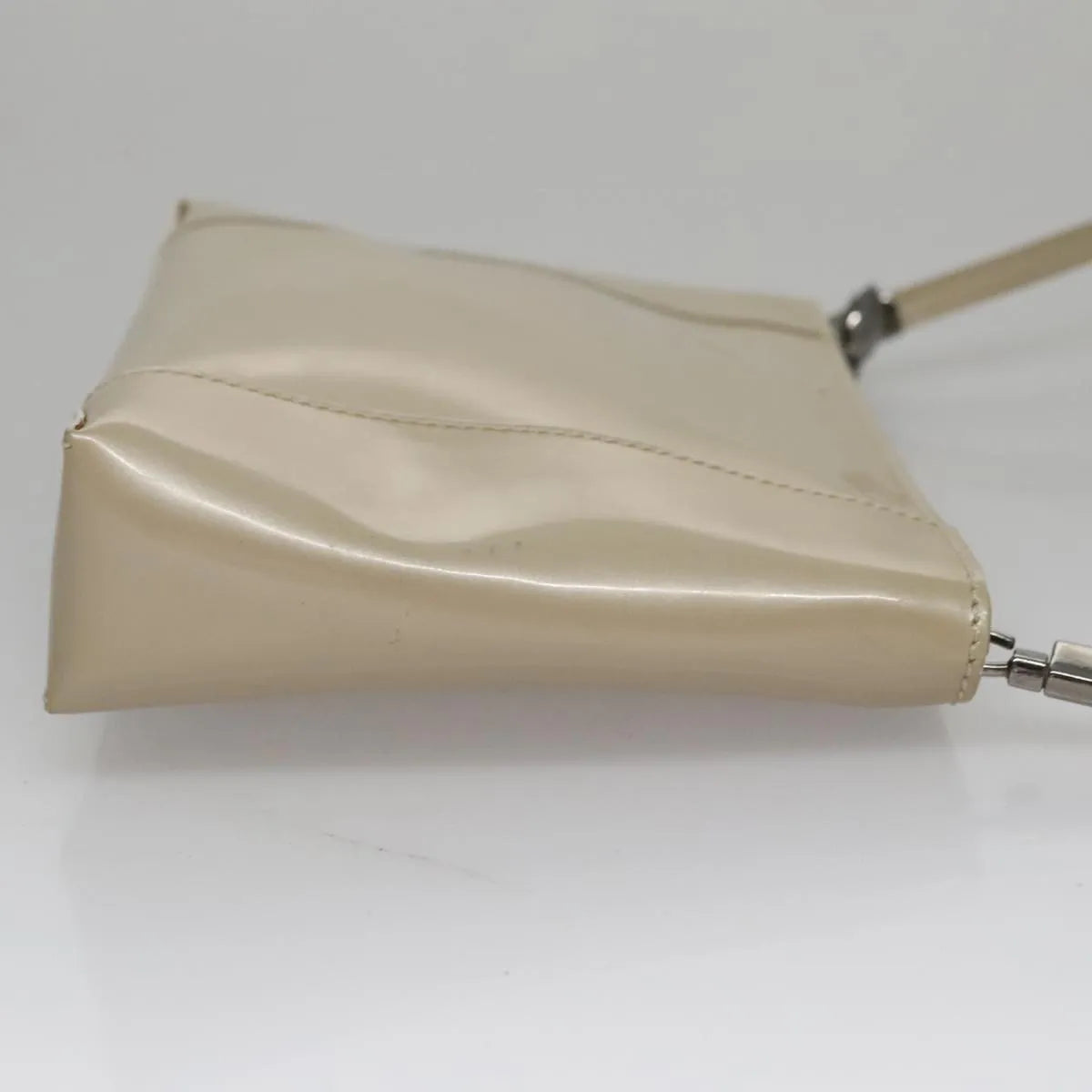 Christian Dior Shoulder Patent Leather Beige Patent_Leather Shoulder Bag Bag (Pre-Owned)