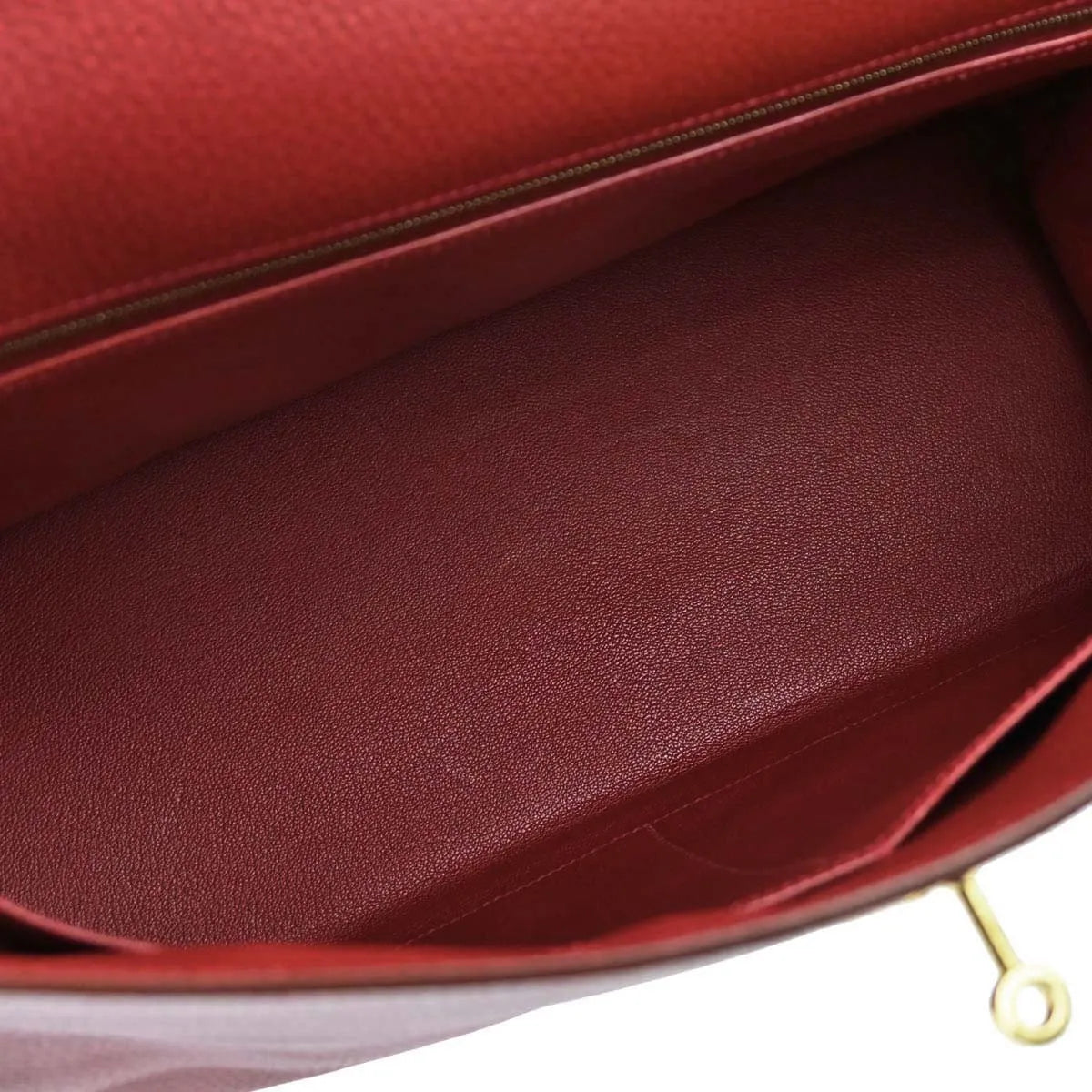 Hermes Kelly Retourne Ardennes Leather Red Leather Handbag (Pre-Owned)