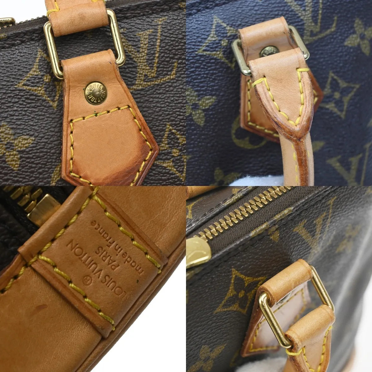 Louis Vuitton Alma Monogram Brown Canvas Handbag (Pre-Owned)