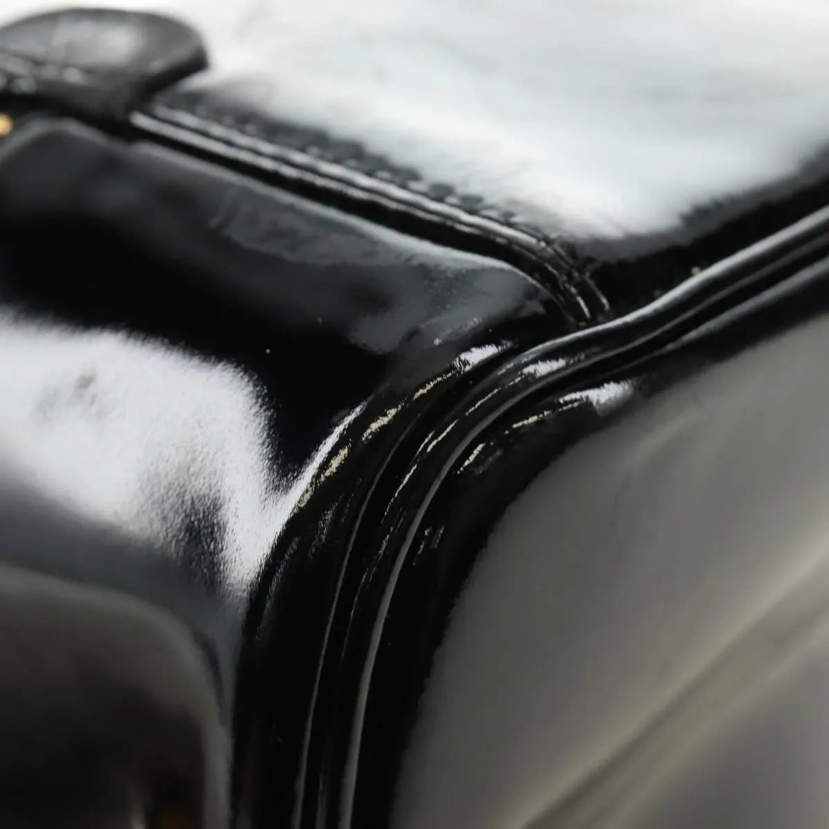 Chanel Vintage Timeless Cosmetic Case Patent Black Patent_Leather Handbag (Pre-Owned)