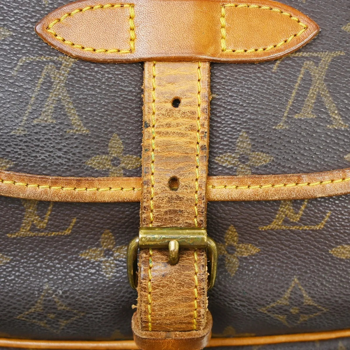 Louis Vuitton Saumur Monogram Canvas Brown Canvas Shoulder Bag Bag (Pre-Owned)