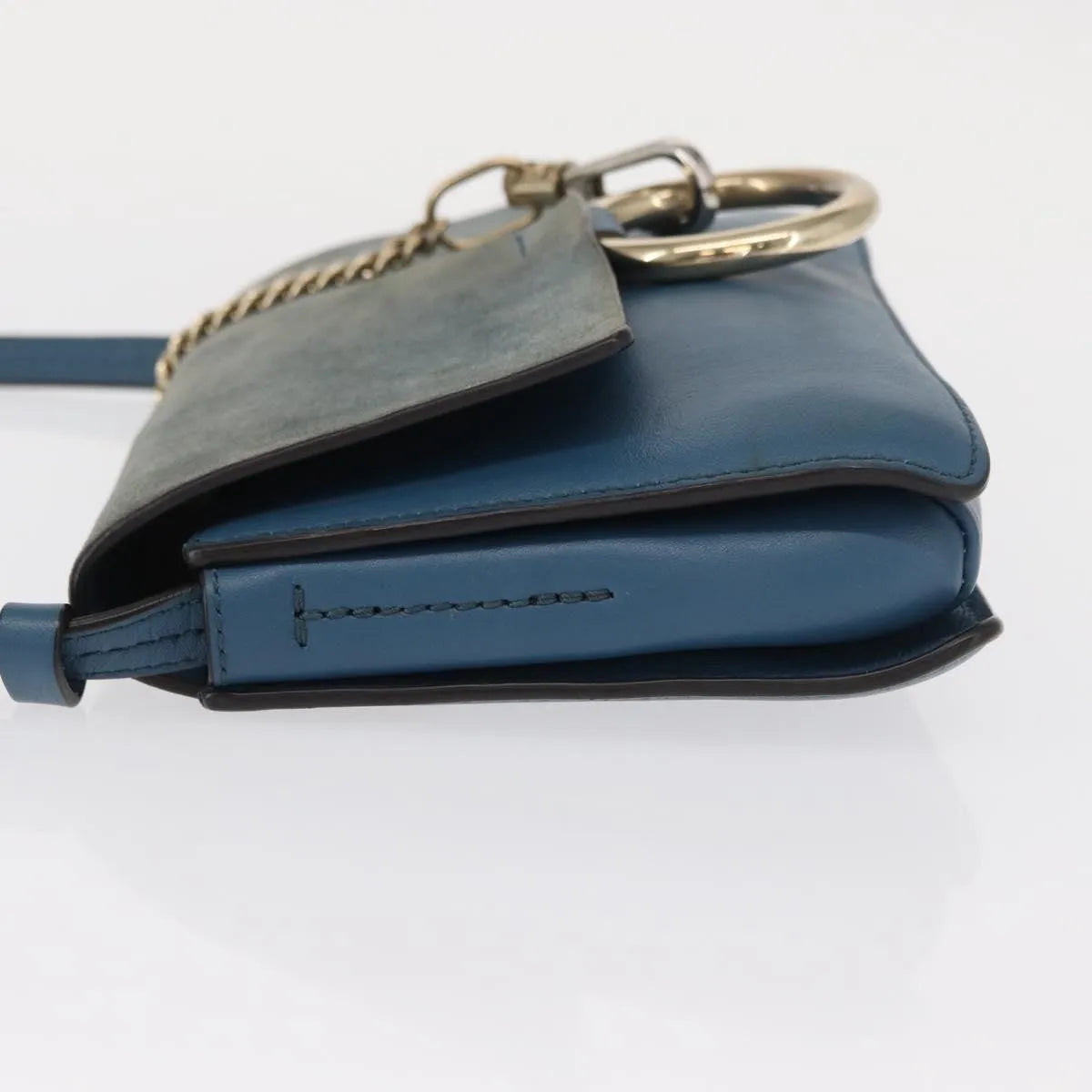 Chloe Faye Leather And Suede Blue Suede Shoulder Bag Bag (Pre-Owned)