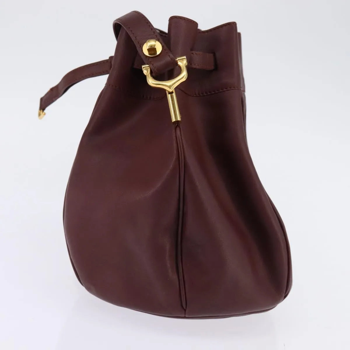 Cartier Must De Cartier Leather Burgundy Leather Shoulder Bag Bag (Pre-Owned)