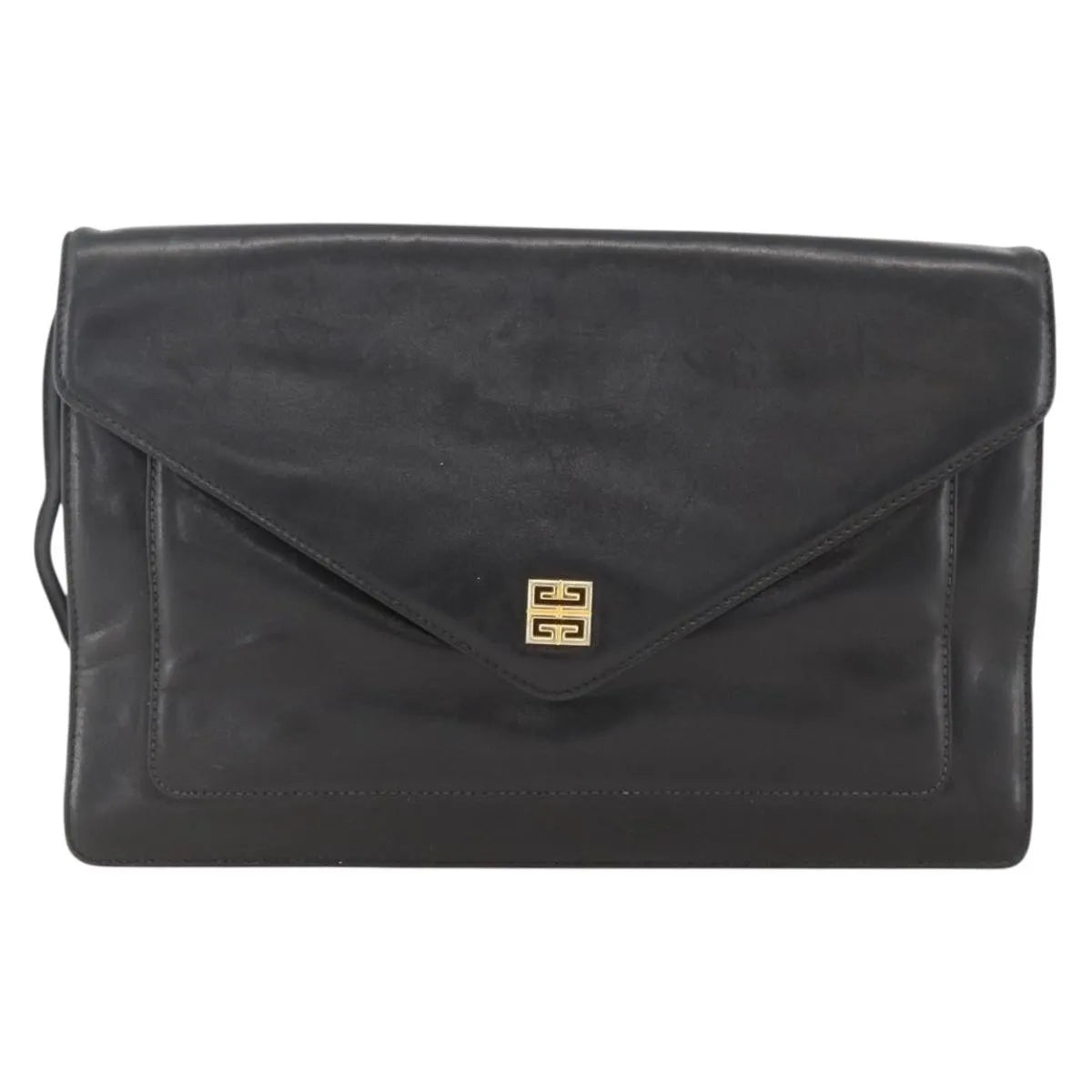 Givenchy Vintage 4G Leather Black Leather Shoulder Bag Bag (Pre-Owned)
