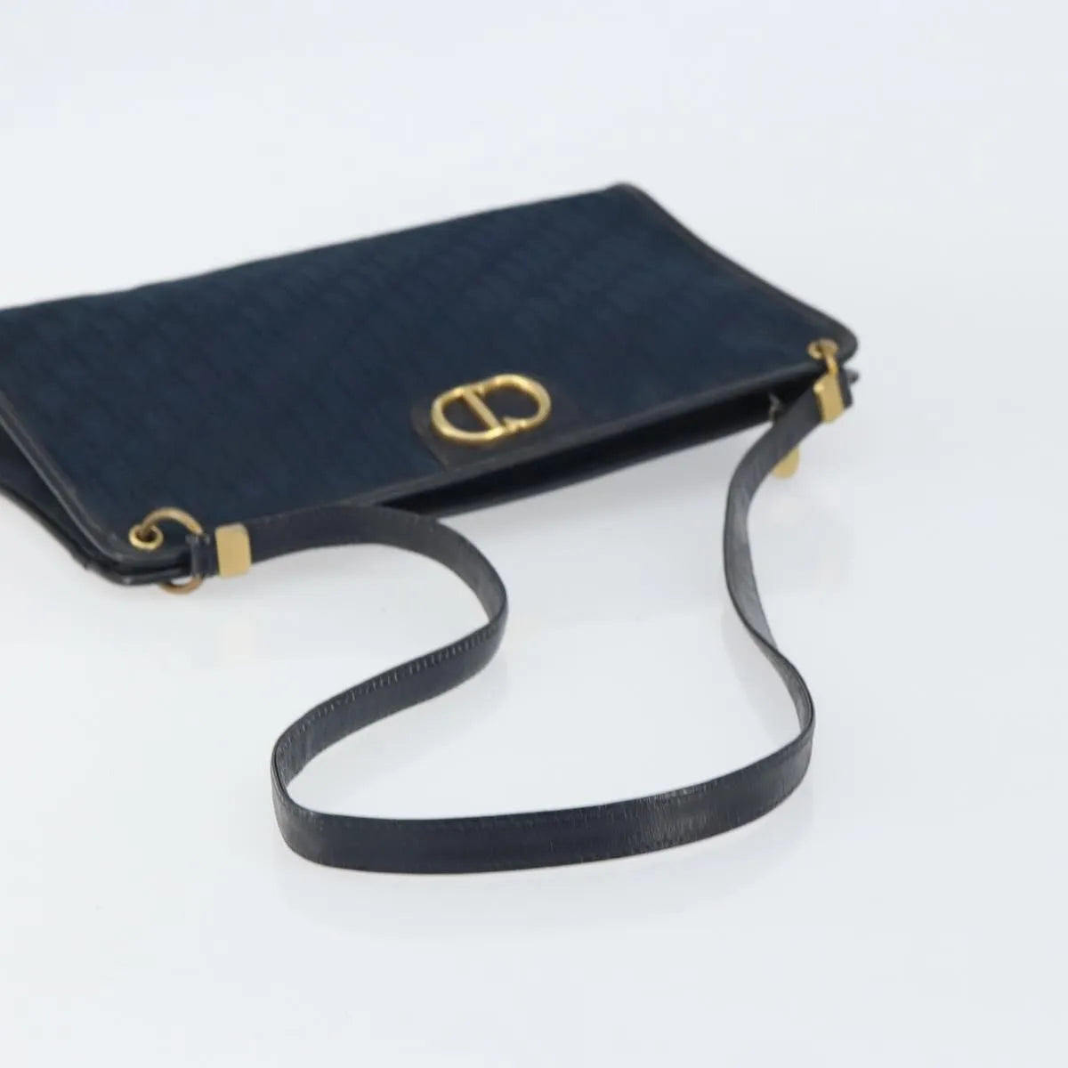 Christian Dior Vintage Cd Trotter Canvas Navy Canvas Shoulder Bag Bag (Pre-Owned)