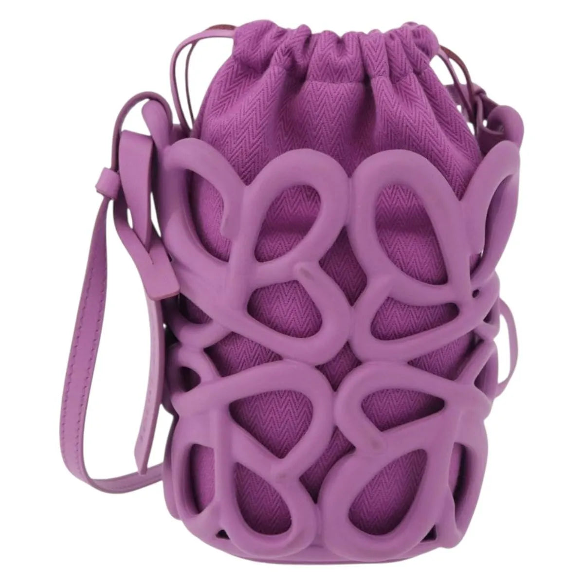 Loewe Anagram Inflated Pocket Canvas And Silicon Purple Canvas Crossbody Bag Bag (Pre-Owned)