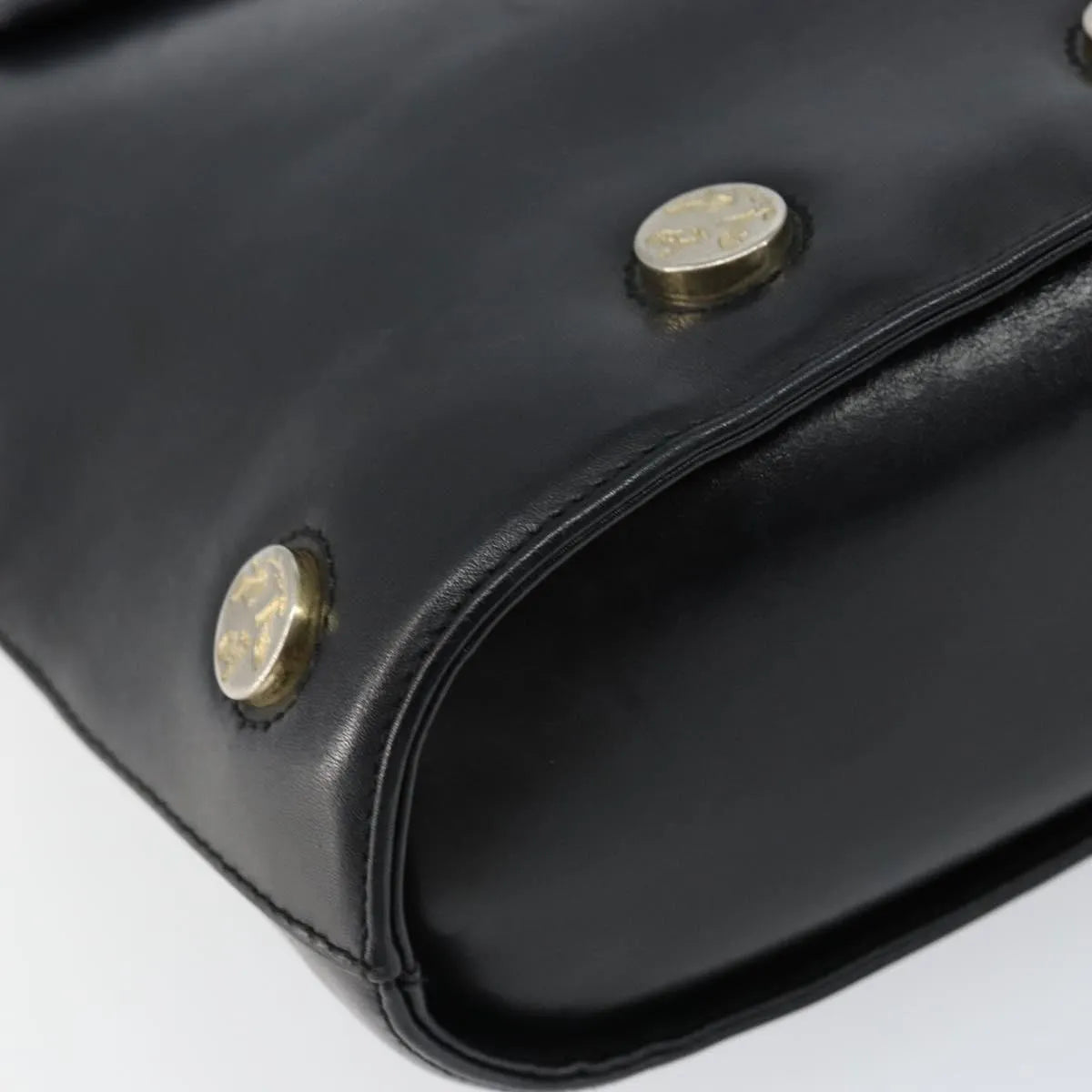 Salvatore Ferragamo Vintage Leather Black Leather Handbag (Pre-Owned)