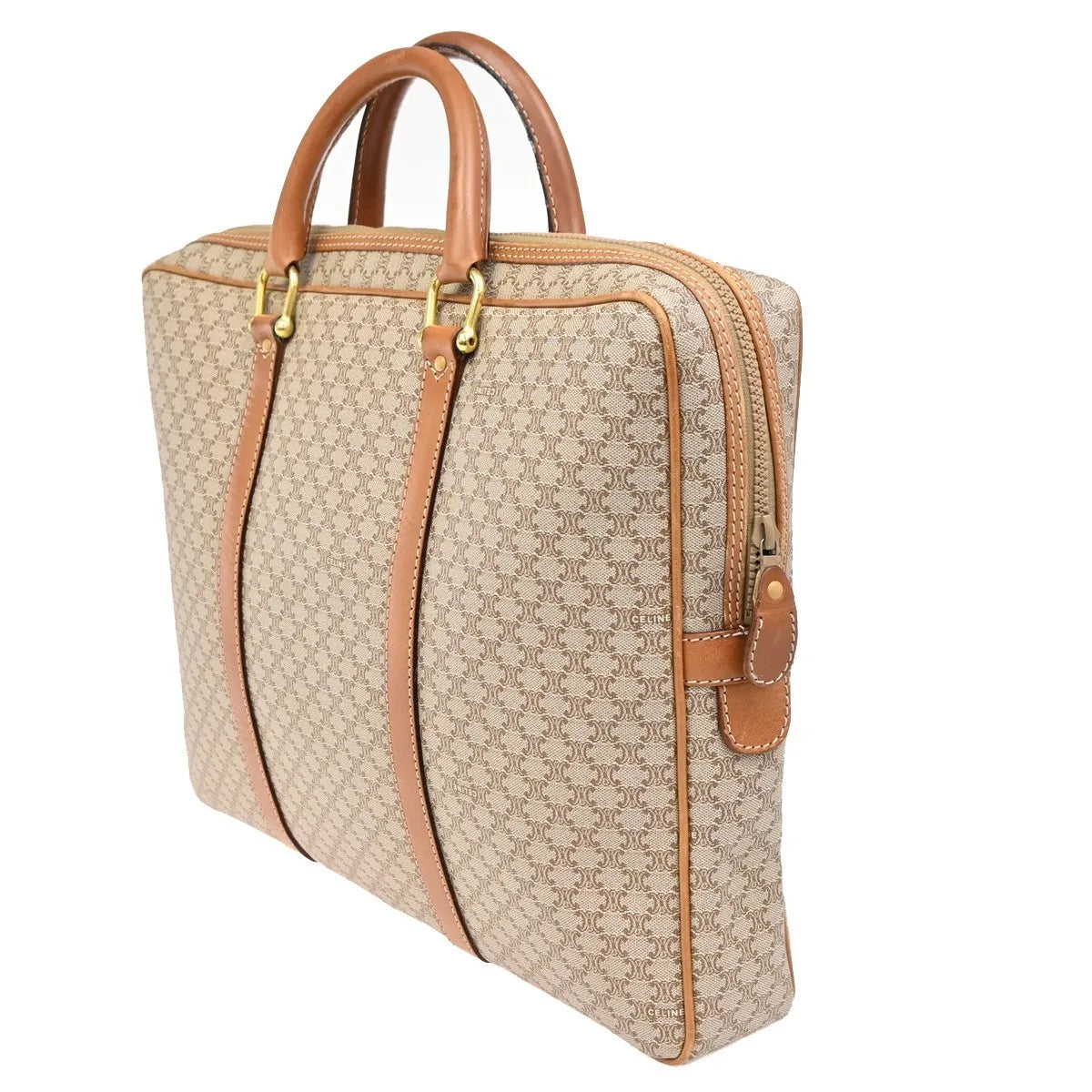 Celine Macadam Canvas And Leather Brown Canvas Briefcase Bag (Pre-Owned)