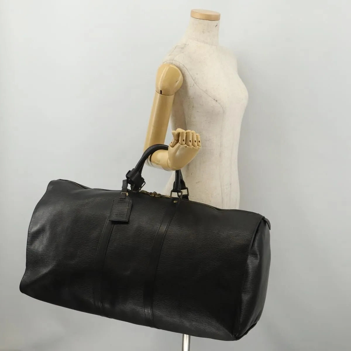 Louis Vuitton Keepall Epi Black Leather Travel Bag Bag (Pre-Owned)