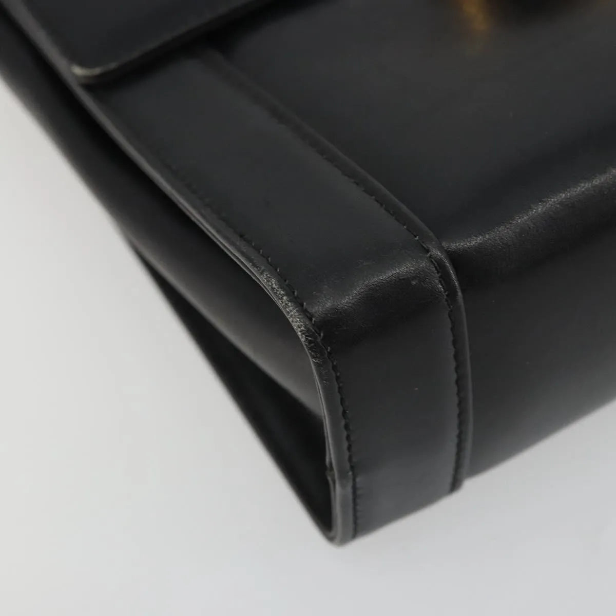 Salvatore Ferragamo Gancini Flap Leather Black Leather Shoulder Bag Bag (Pre-Owned)