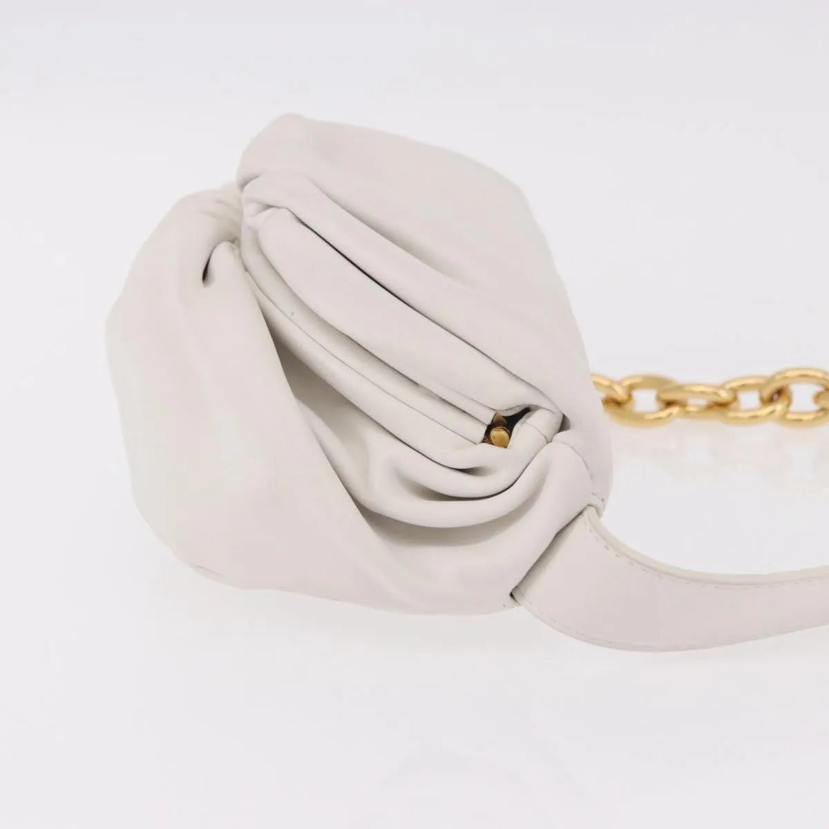 Bottega Veneta The Chain Leather White Leather Shoulder Bag Bag (Pre-Owned)