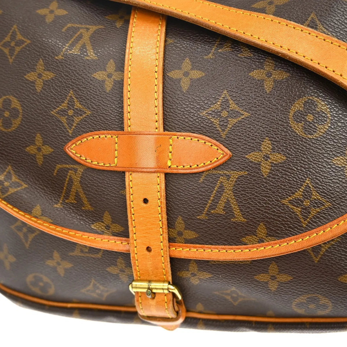 Louis Vuitton Saumur Monogram Canvas Brown Canvas Shoulder Bag Bag (Pre-Owned)