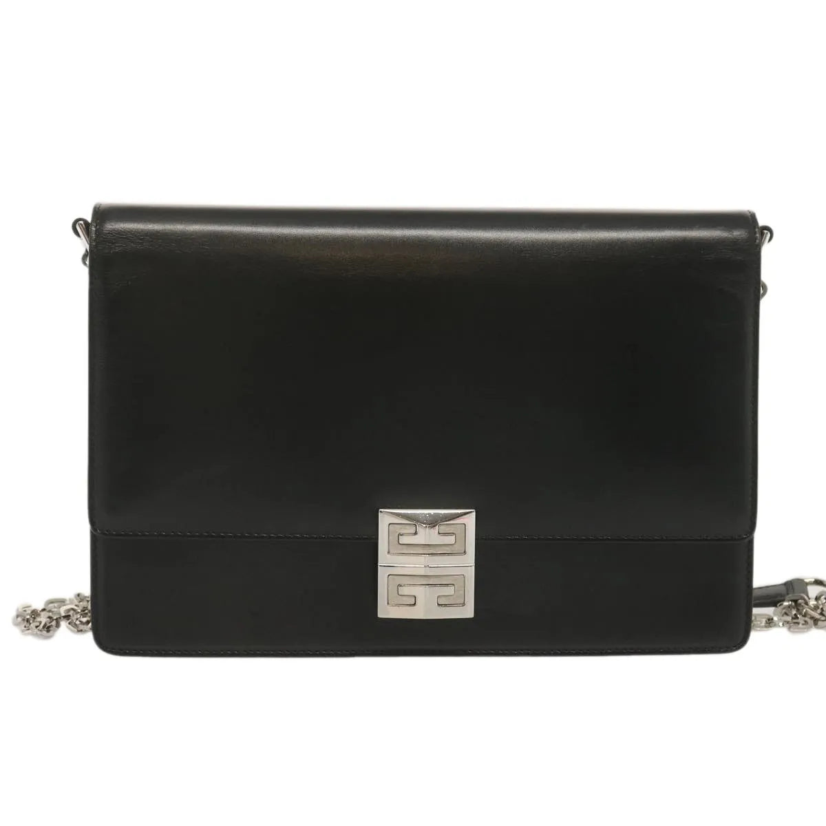 Givenchy 4G Shoulder Bag Leather Black Leather Shoulder Bag Bag (Pre-Owned)