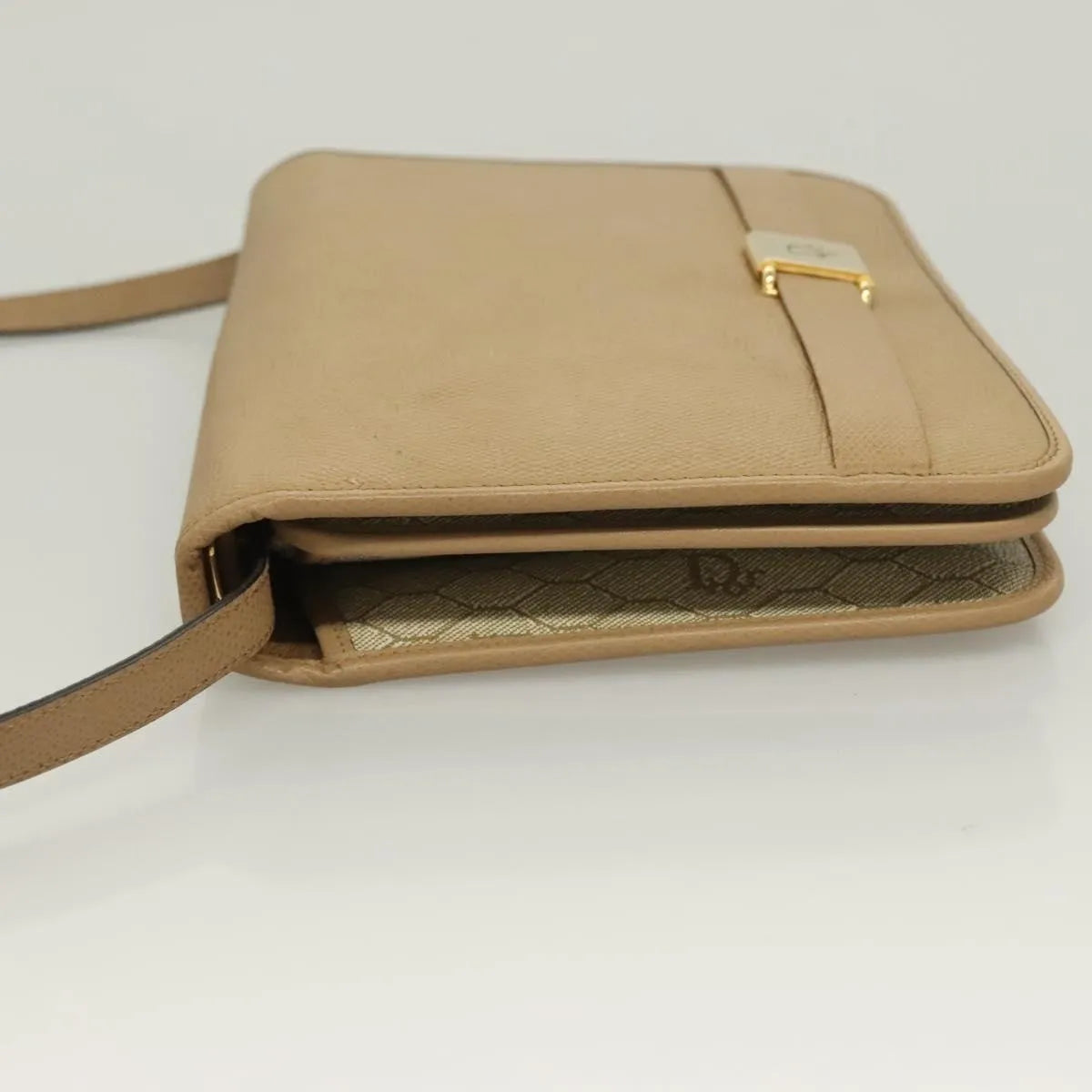 Christian Dior Vintage Leather Beige Leather Shoulder Bag Bag (Pre-Owned)