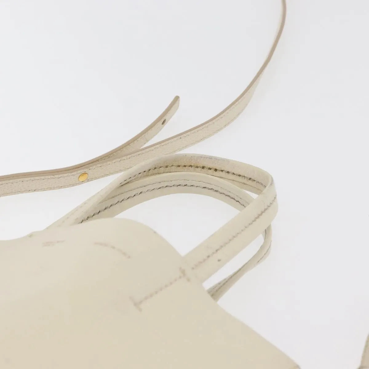 Celine Phantom Cabas Tote Leather White Leather Tote Bag Bag (Pre-Owned)