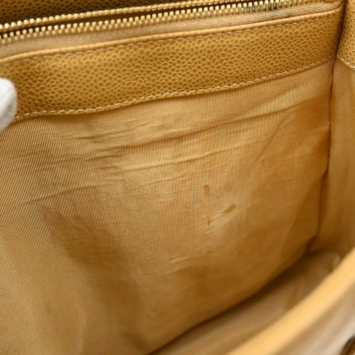 Chanel Grand Shopping Tote Quilted Caviar Beige Calfskin Tote Bag Bag (Pre-Owned)