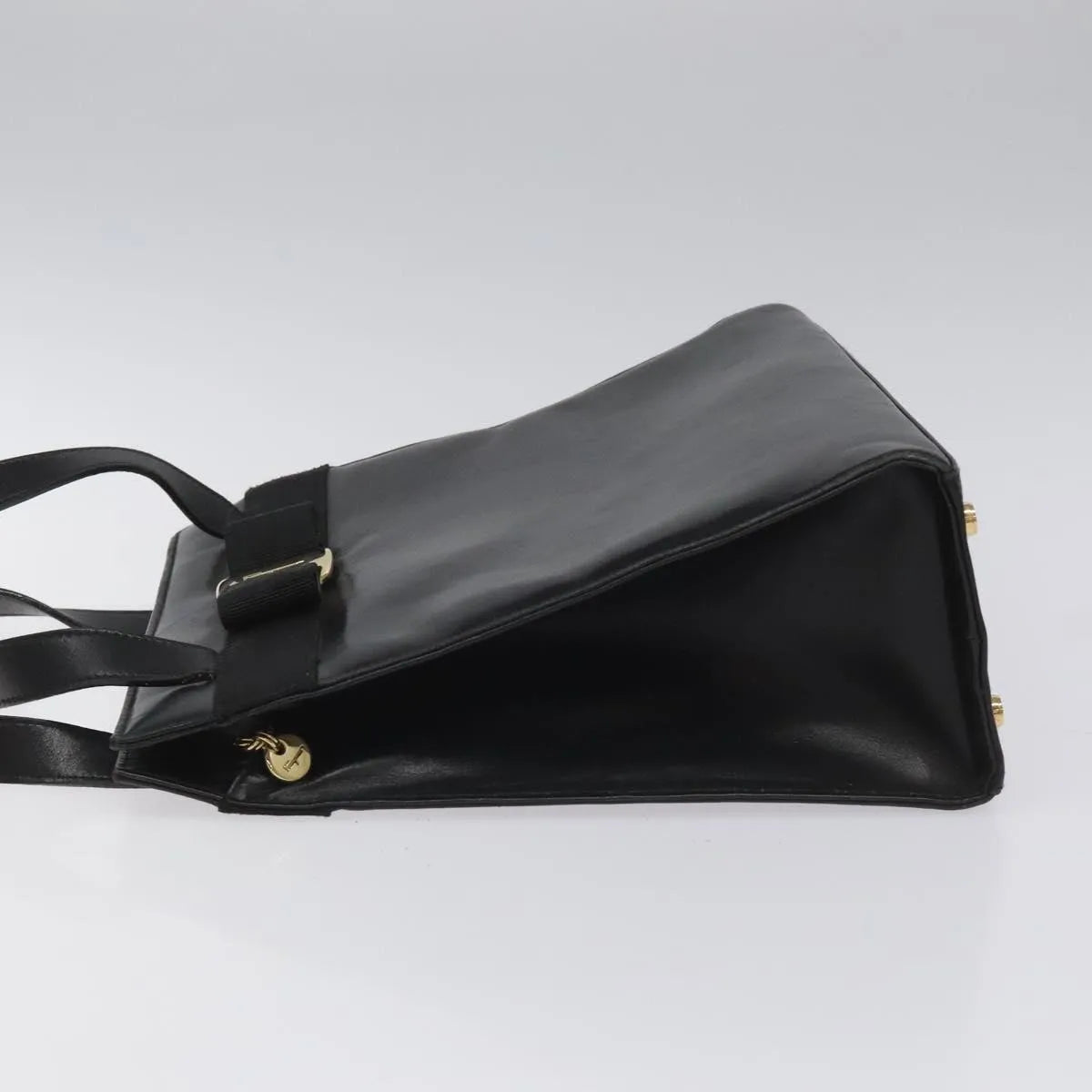 Salvatore Ferragamo Vala Leather Black Leather Shoulder Bag Bag (Pre-Owned)
