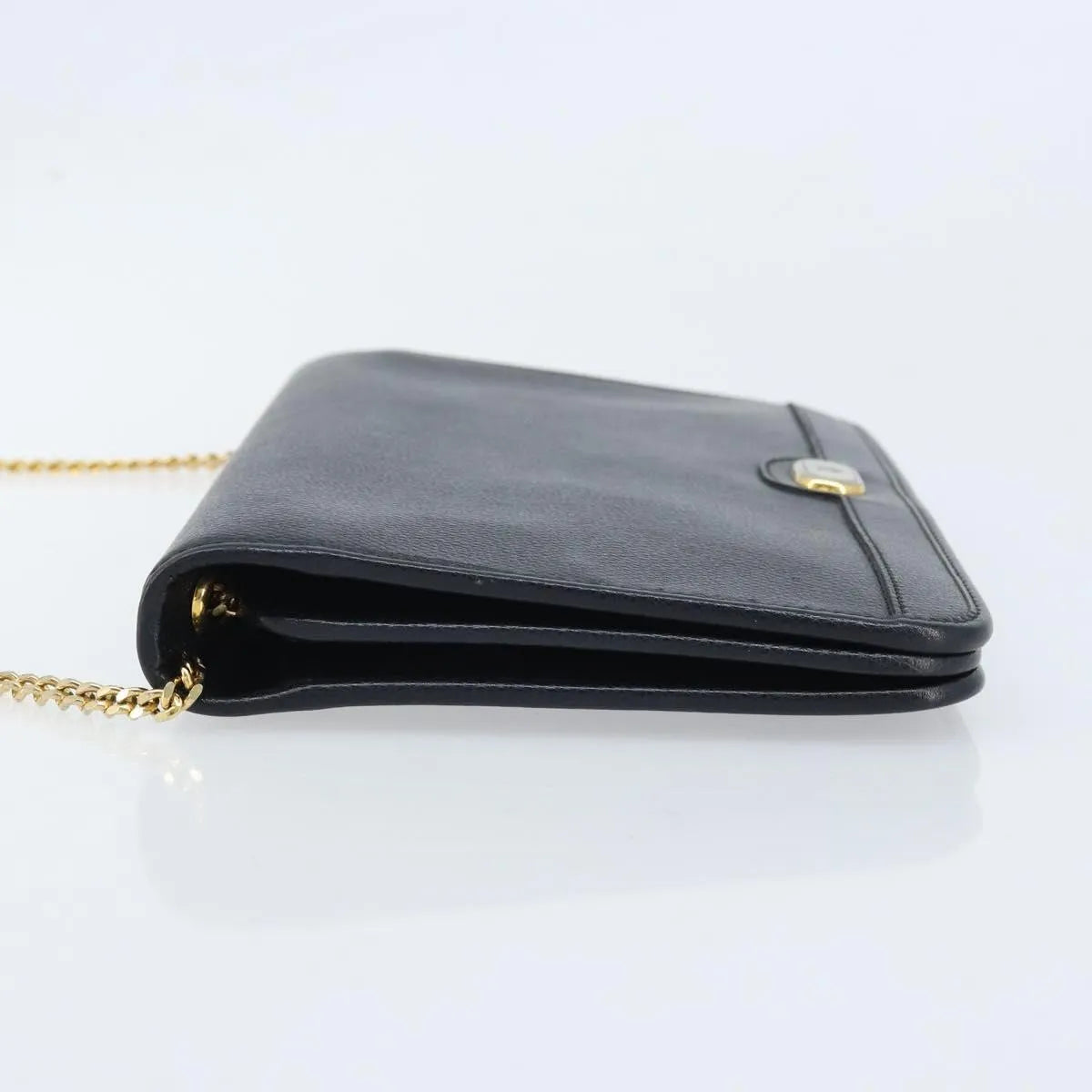 Christian Dior Vintage Honeycomb Chain Canvas Black Canvas Shoulder Bag Bag (Pre-Owned)