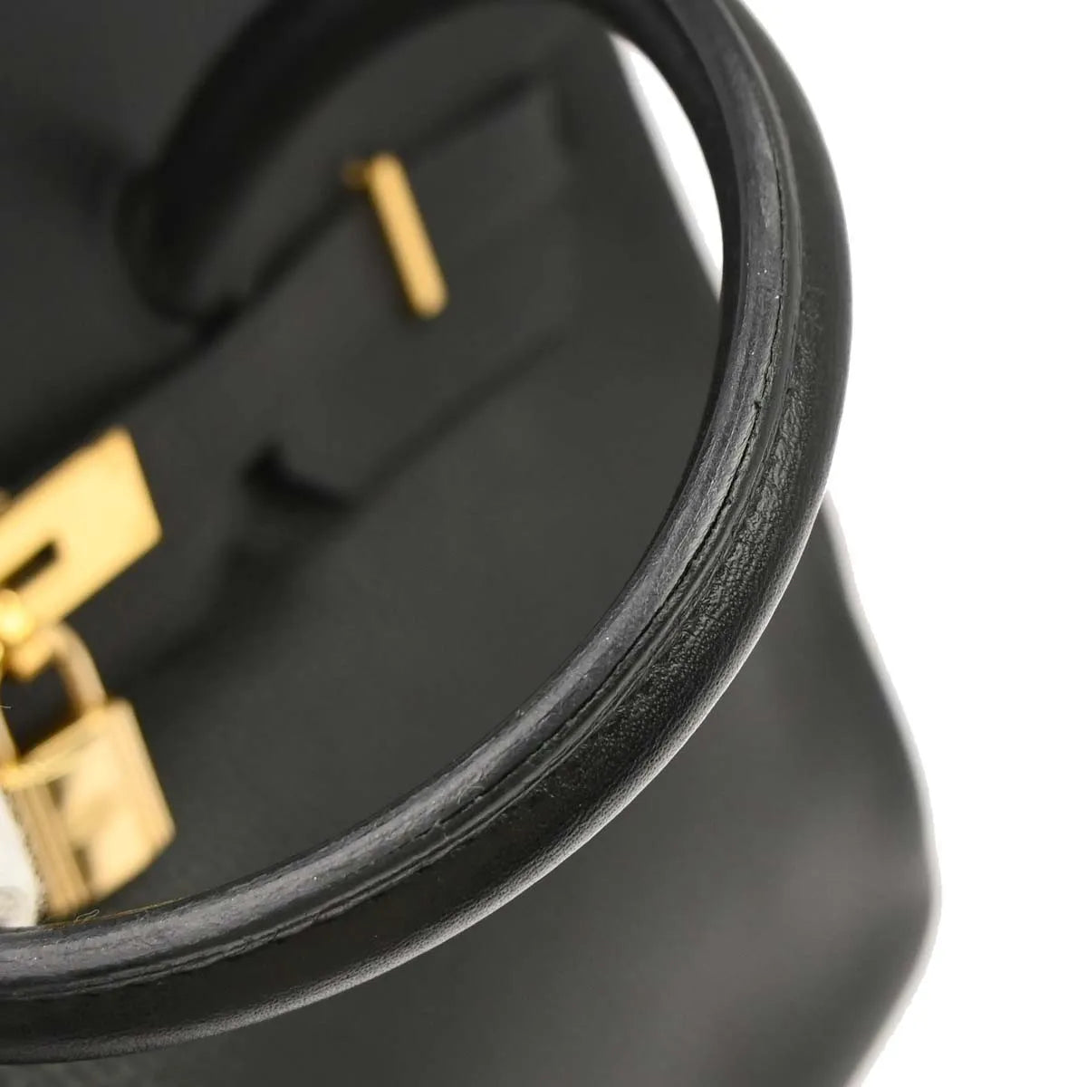 Hermes Birkin Handbag Taurillon Clemence Black Leather Handbag (Pre-Owned)