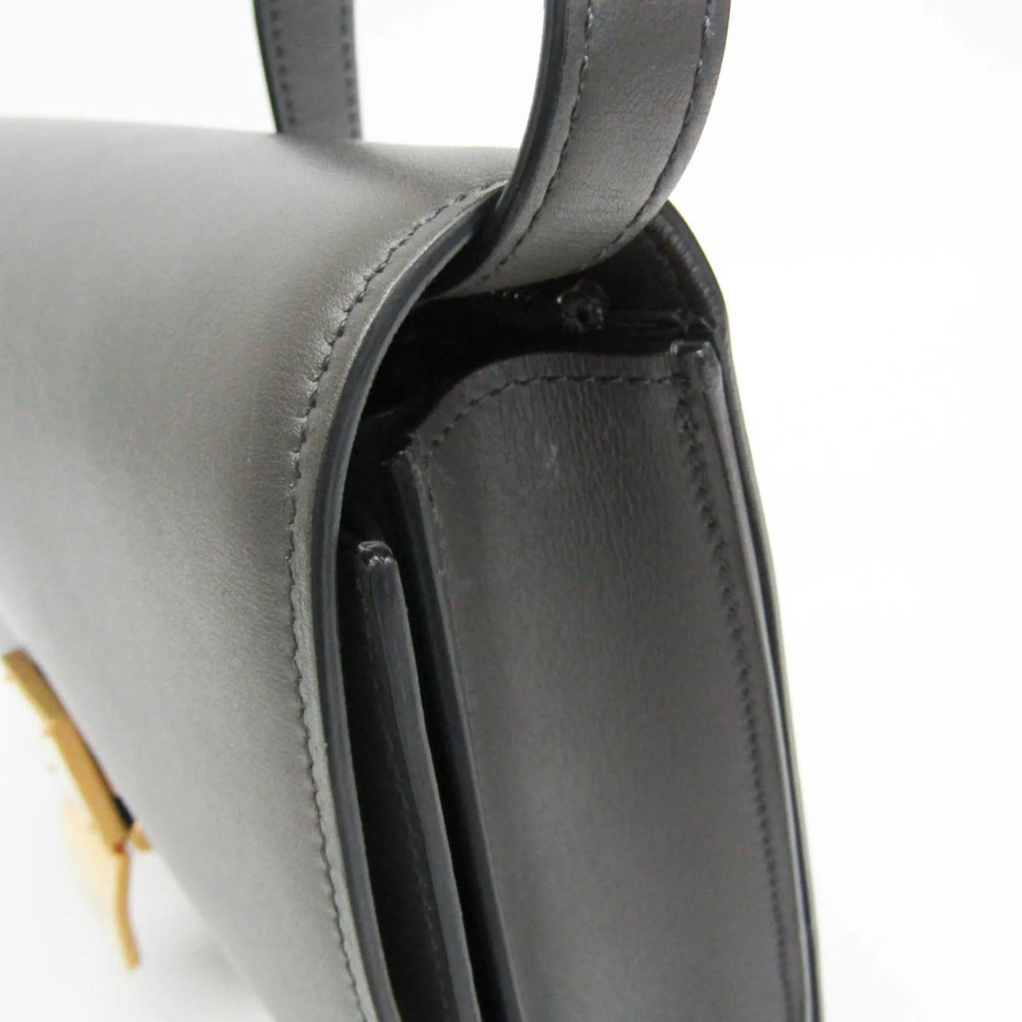 Celine Classic Box Bag Smooth Leather Gray Leather Shoulder Bag Bag (Pre-Owned)