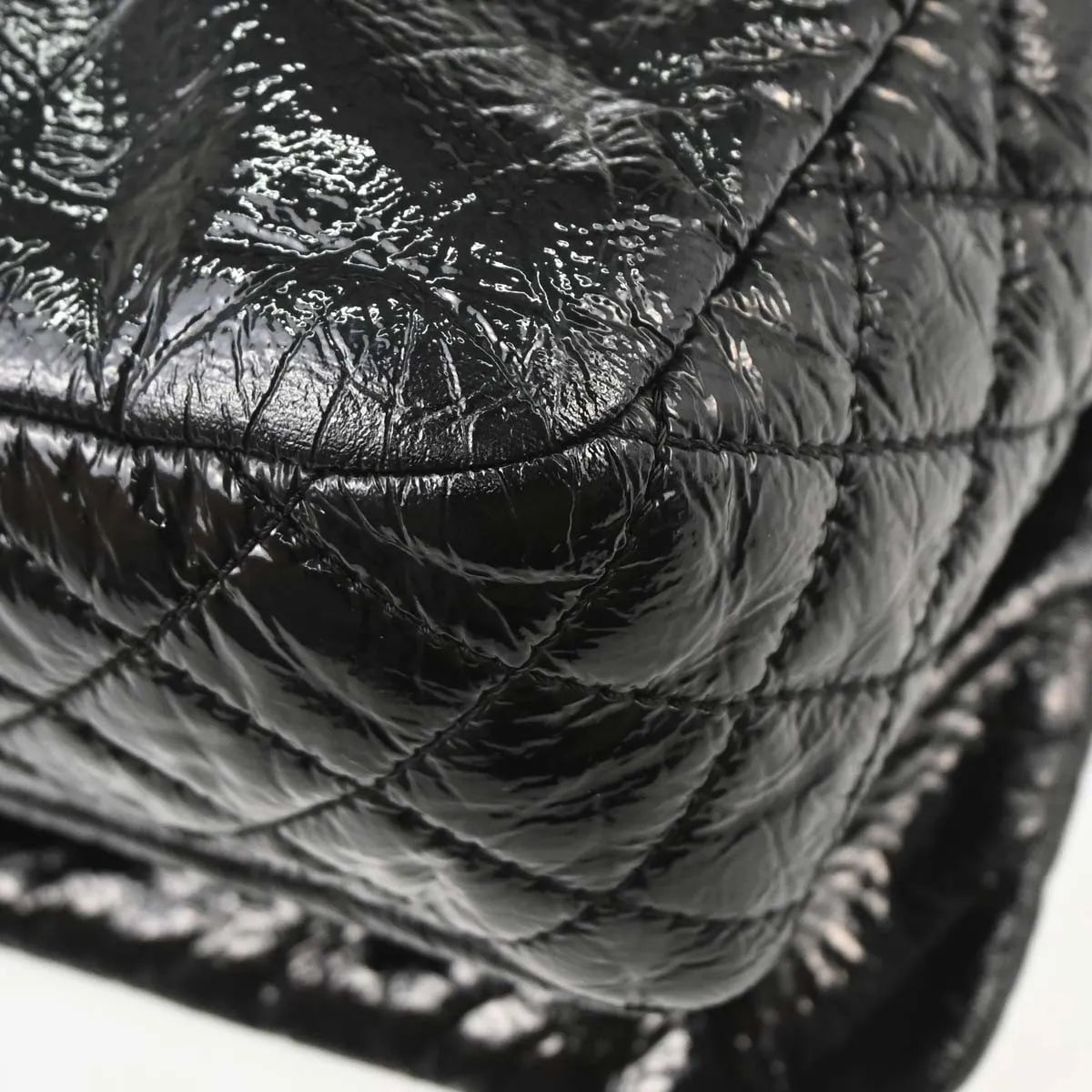 Chanel Rock And Chain Flap Patent Vinyl Black Patent_Leather Shoulder Bag Bag (Pre-Owned)