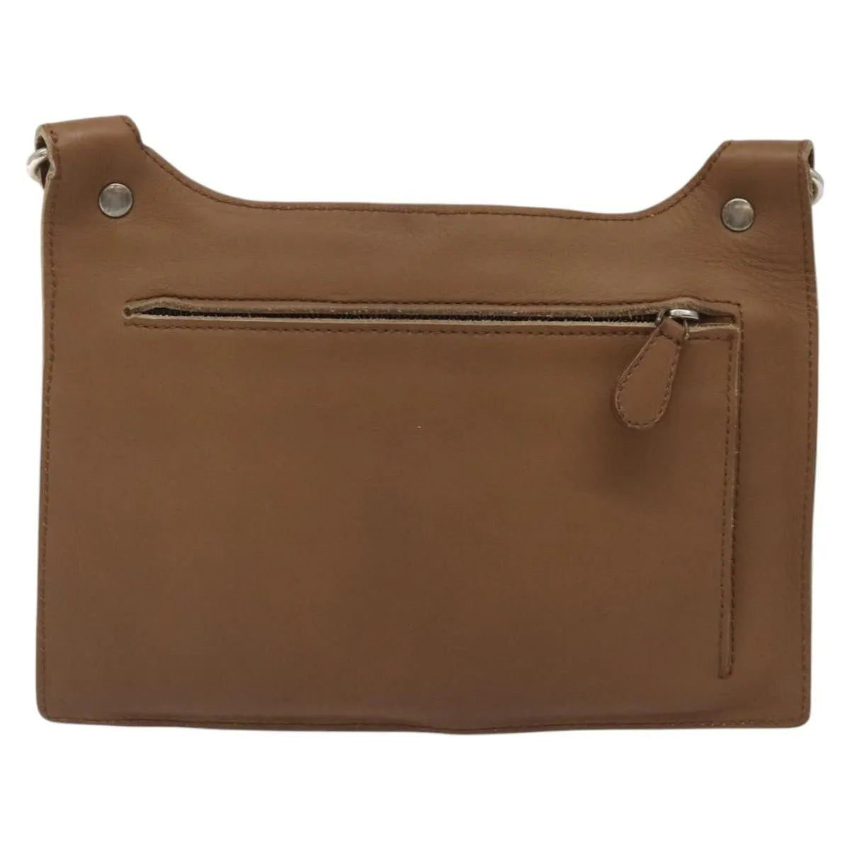 Bottega Veneta Vintage Front Pocket Waist Leather Brown Leather Clutche & Pouche Bag (Pre-Owned)