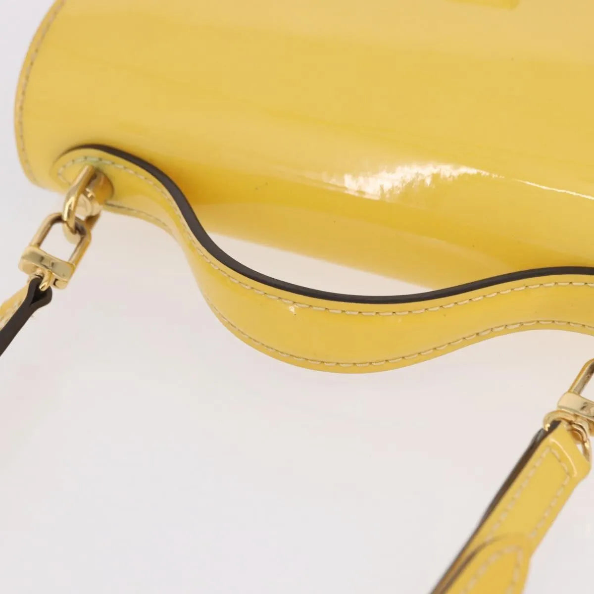 Louis Vuitton Monceau Vernis Yellow Patent_Leather Handbag (Pre-Owned)