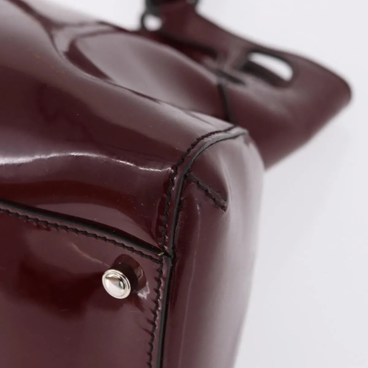 Cartier Marcello Patent Leather Burgundy Patent_Leather Handbag (Pre-Owned)