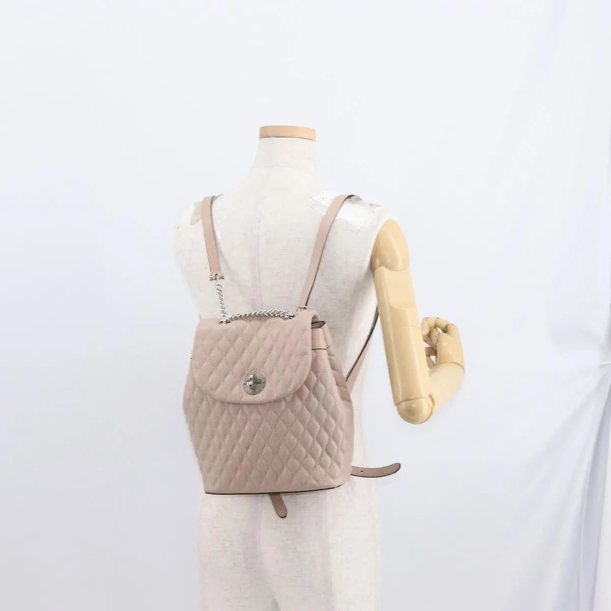 Bally Vintage Leather Pink Leather Backpack Bag (Pre-Owned)