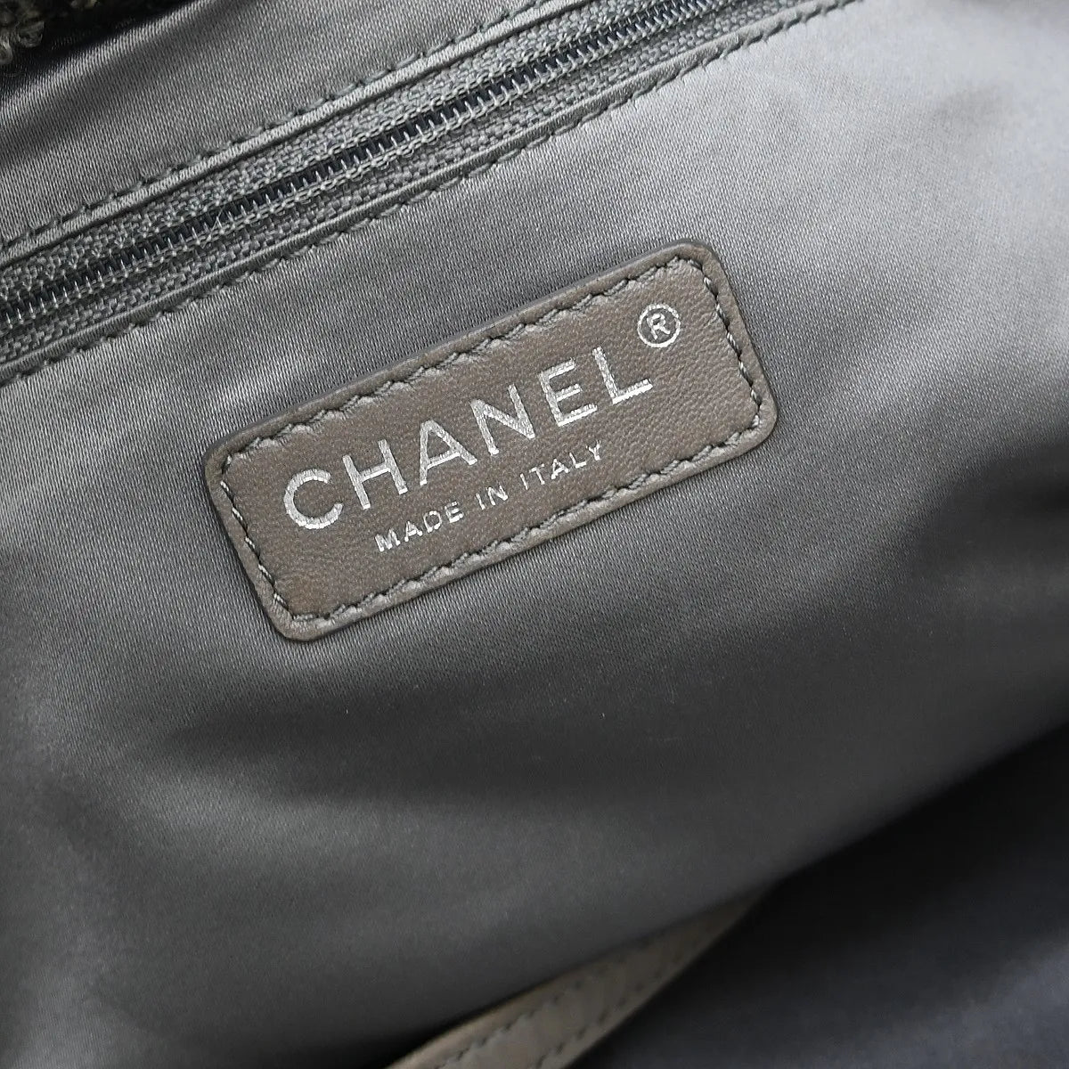 Chanel Funny Tweed Bon Bon Tote Lambskin Burgundy Leather Tote Bag Bag (Pre-Owned)