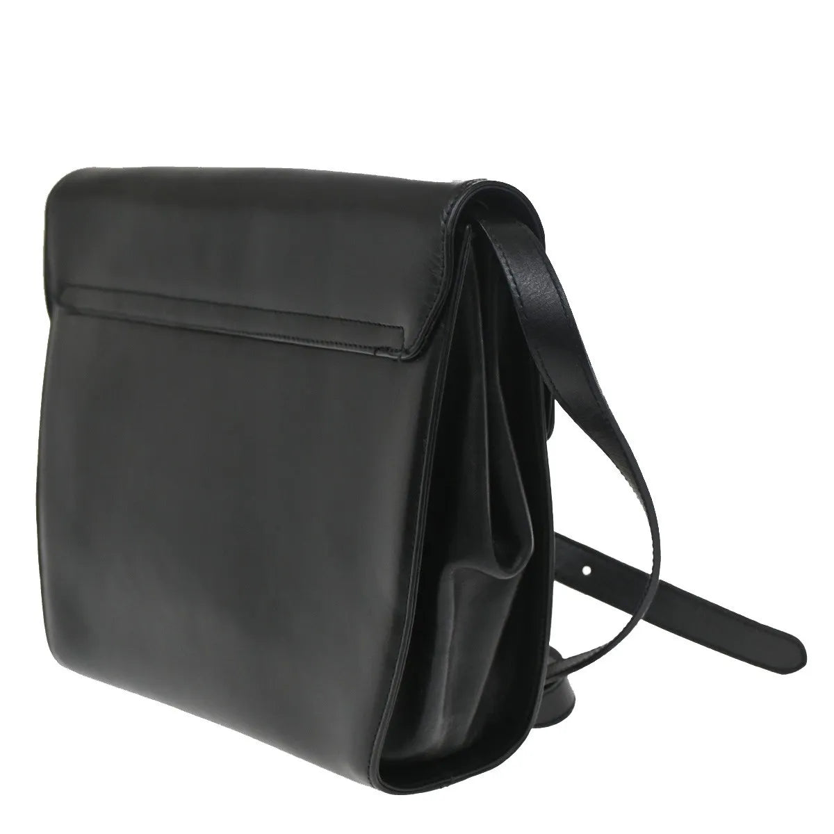 Salvatore Ferragamo Gancini Leather Black Leather Shoulder Bag Bag (Pre-Owned)