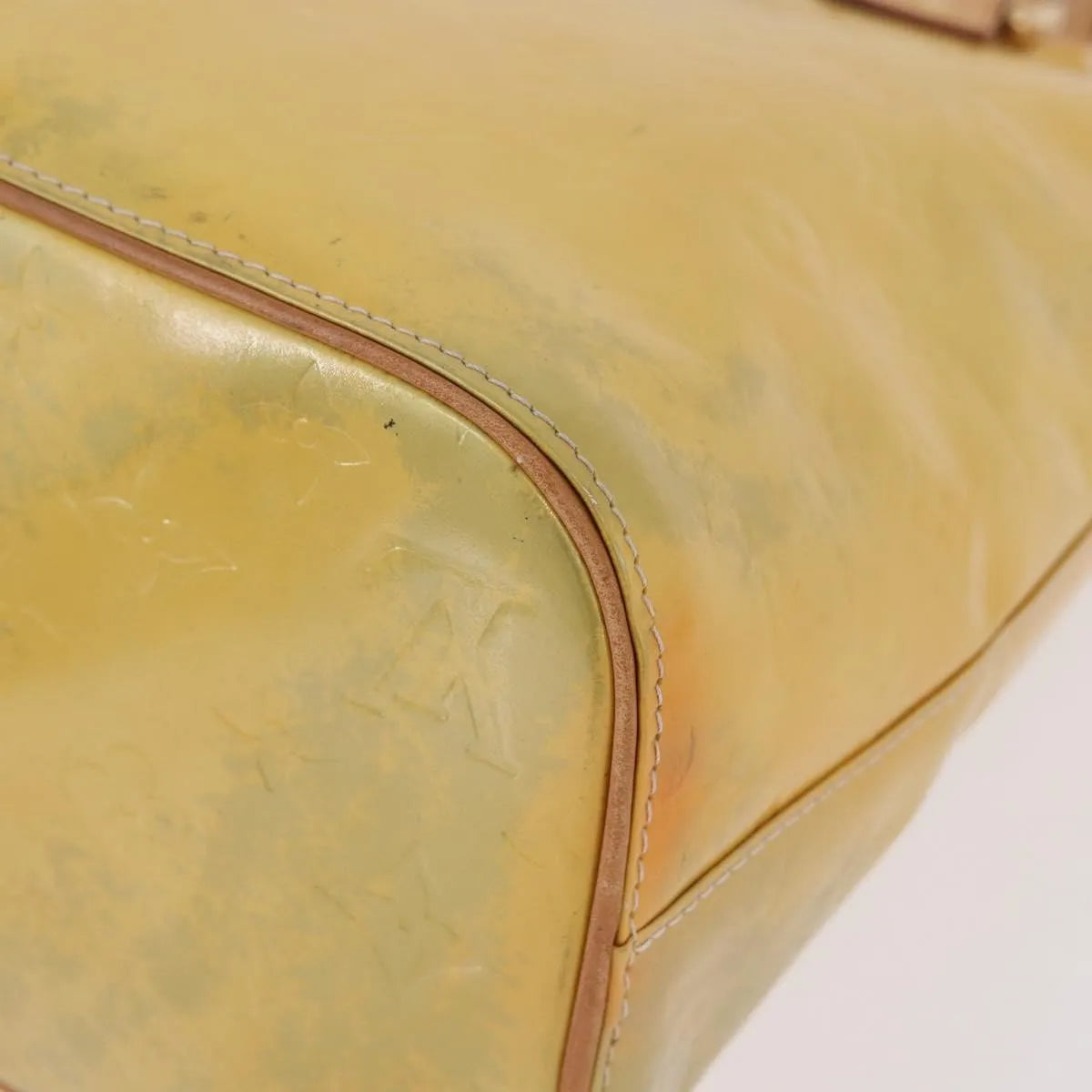 Louis Vuitton Houston Monogram Vernis Yellow Patent_Leather Handbag (Pre-Owned)