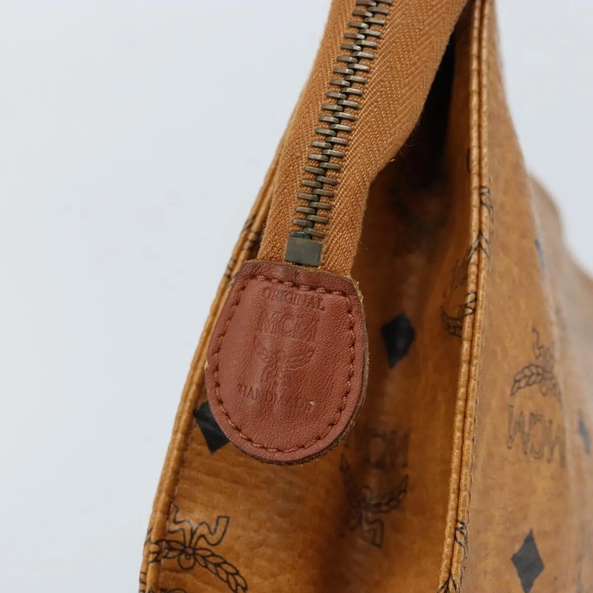 MCM Visetos Pvc Brown Leather Clutche & Pouche Bag (Pre-Owned)