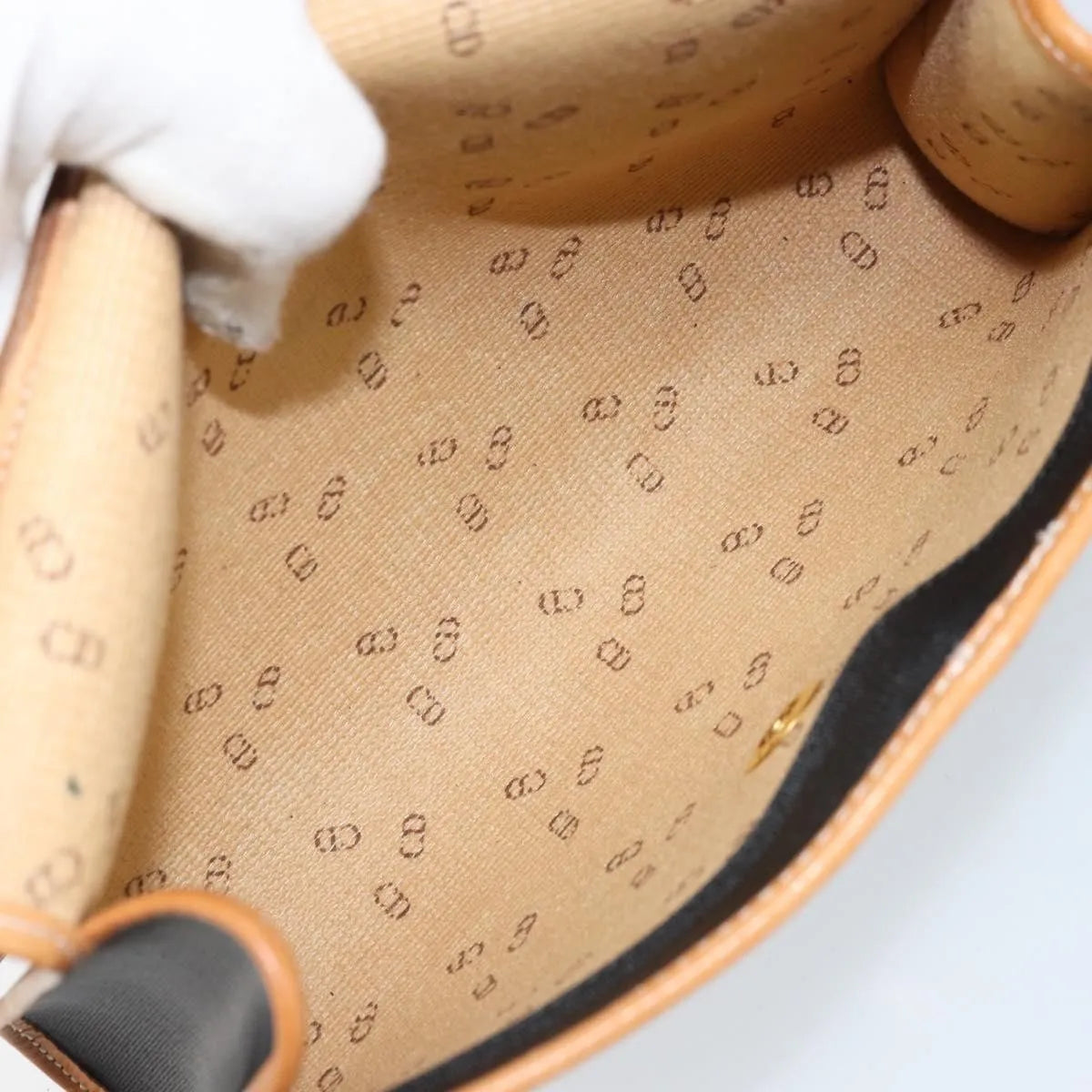 Christian Dior Cd Shoulder Bag Canvas And Leather Black Canvas Shoulder Bag Bag (Pre-Owned)