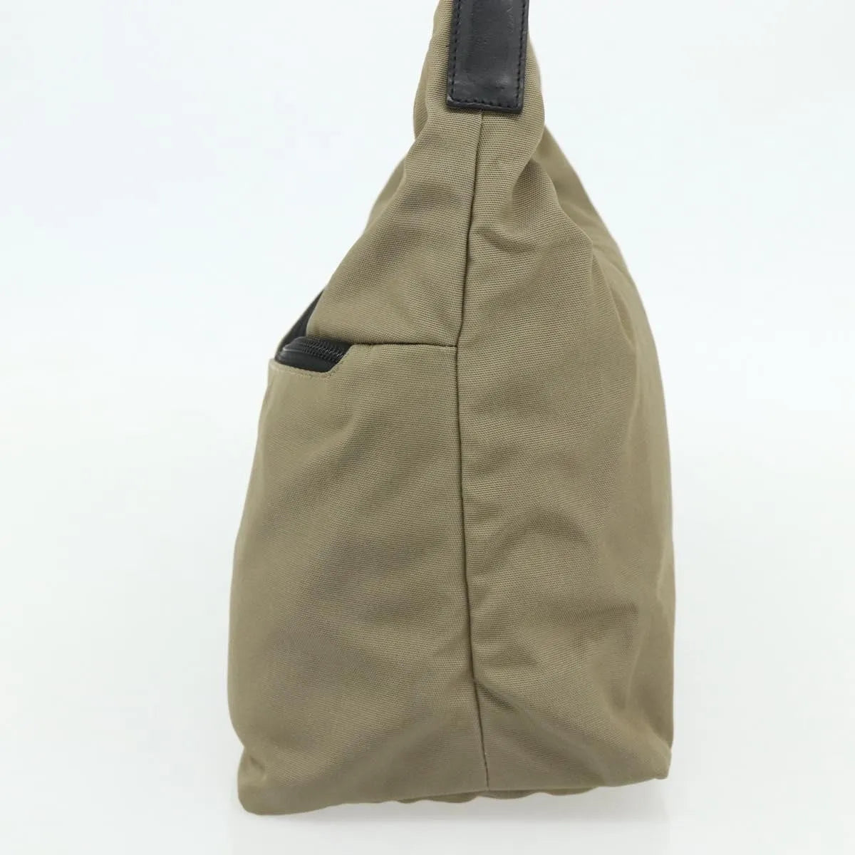 Gucci Double Pocket Hobo Nylon Beige Nylon Shoulder Bag Bag (Pre-Owned)