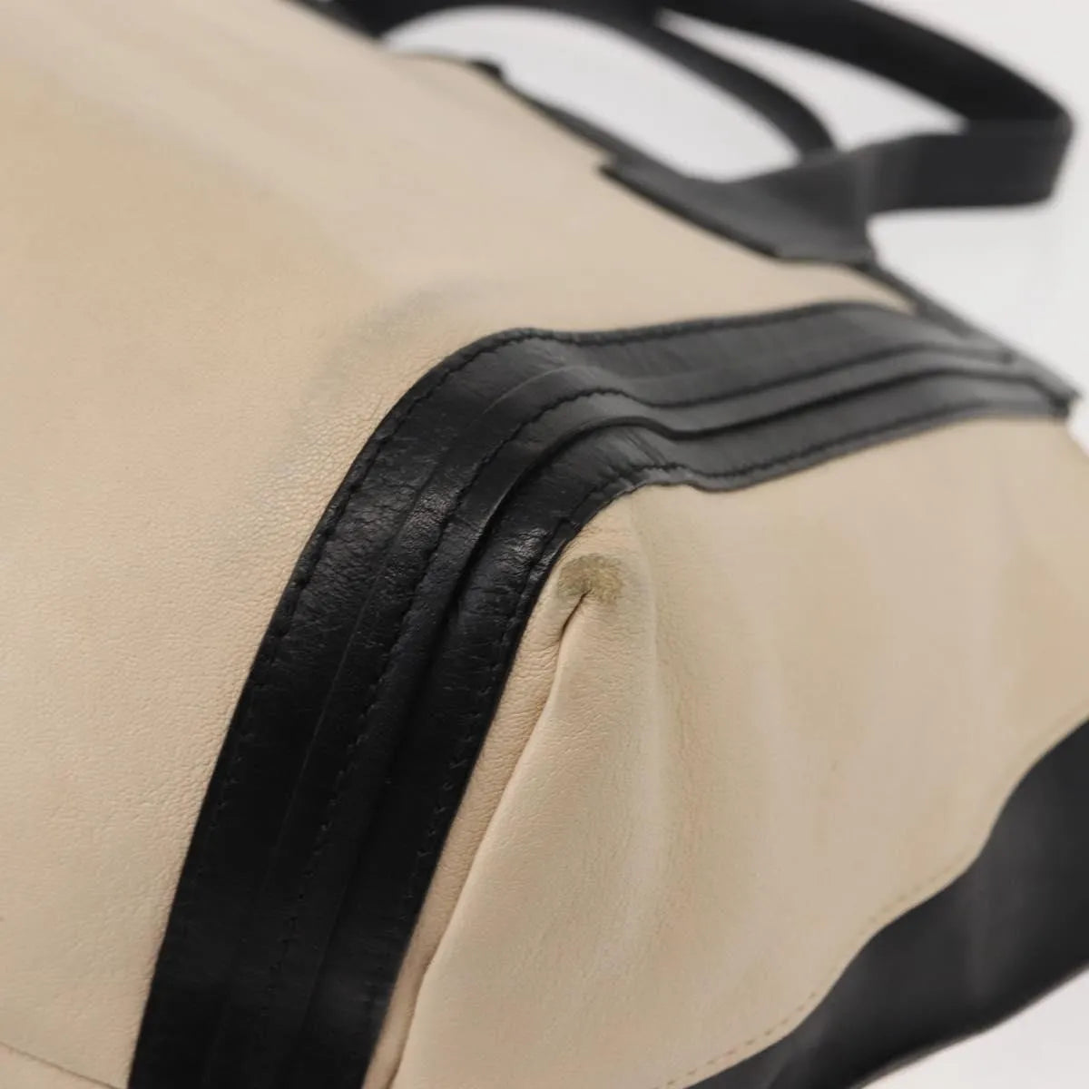 Chloe Alison East West Tote Leather Beige Leather Tote Bag Bag (Pre-Owned)