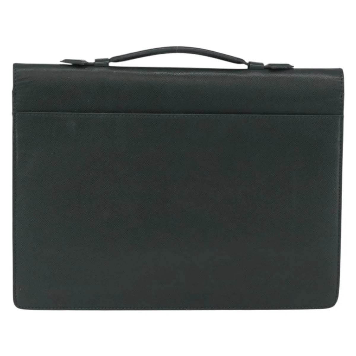 Louis Vuitton Serviette Kourad Taiga Leather Green Leather Briefcase Bag (Pre-Owned)