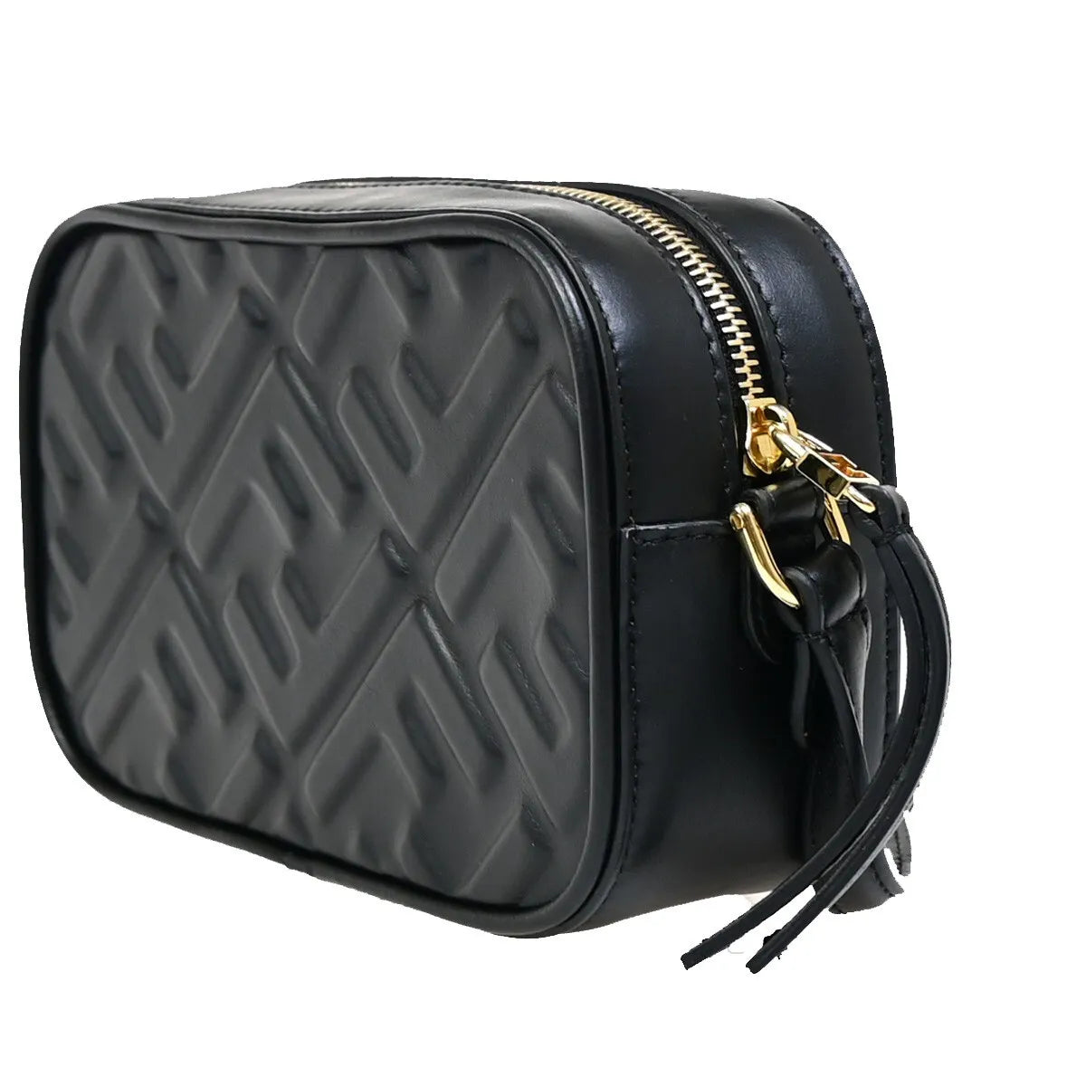 Fendi Camera Zucca Embossed Leather Black Leather Handbag (Pre-Owned)