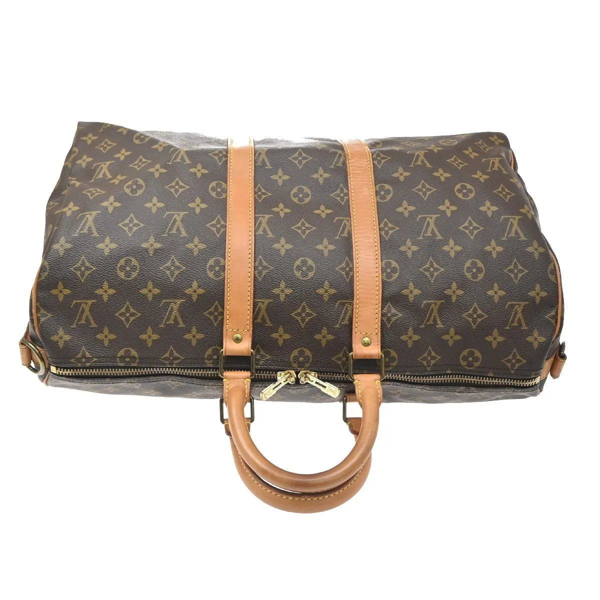 Louis Vuitton Keepall Bandoulière Monogram Brown Canvas Travel Bag Bag (Pre-Owned)